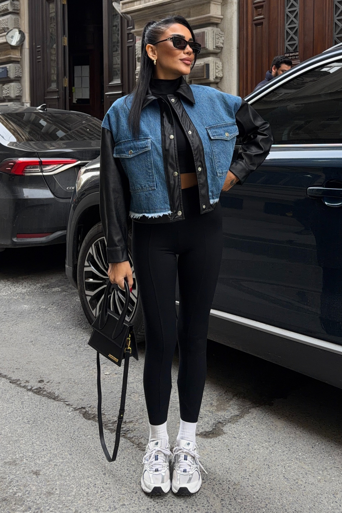 Lijuri Дънки с кожени детайли Дънки с къс ръкав 6154 R4-C-K3