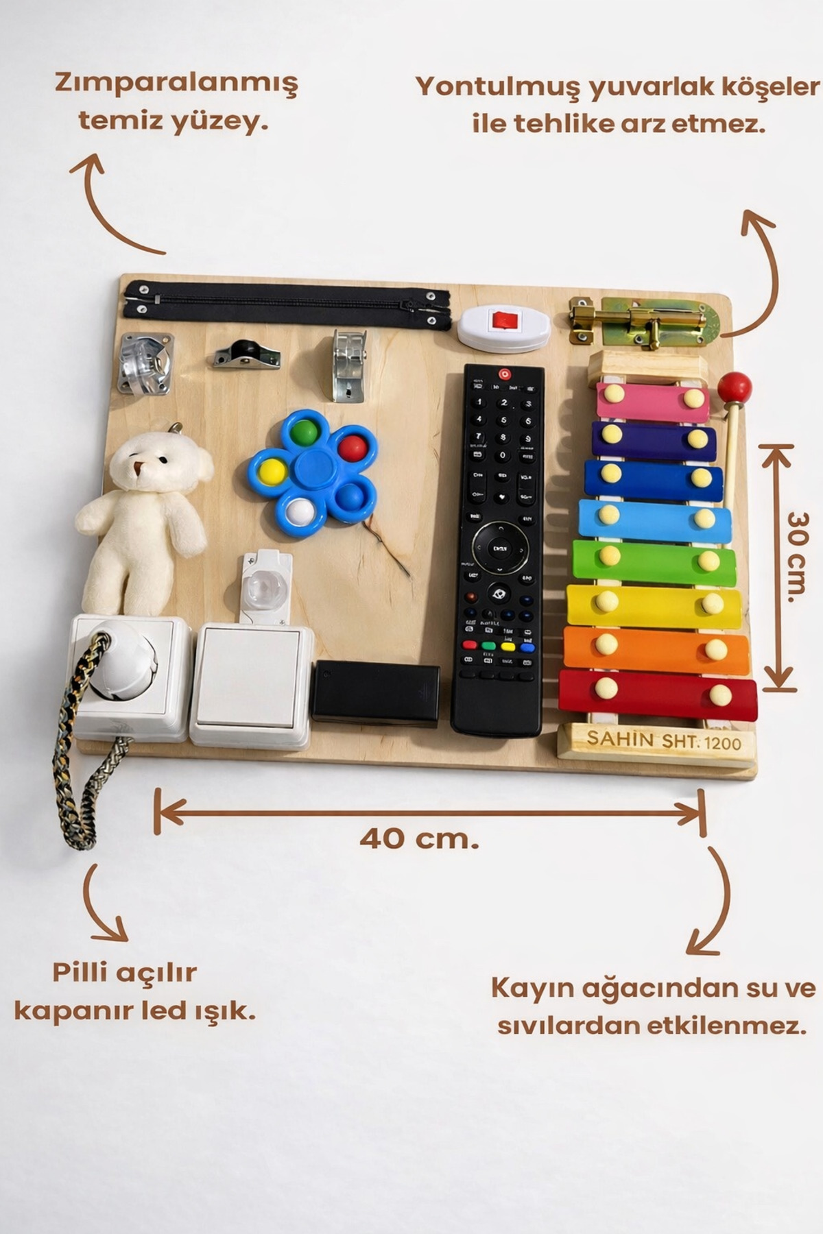 lifly Montessori Eğitici Ahşap Oyuncak Aktivite Tahtası Zeka Geliştirici Ve Ince Motor Destekleyici fotoğrafı 6 (önizleme)