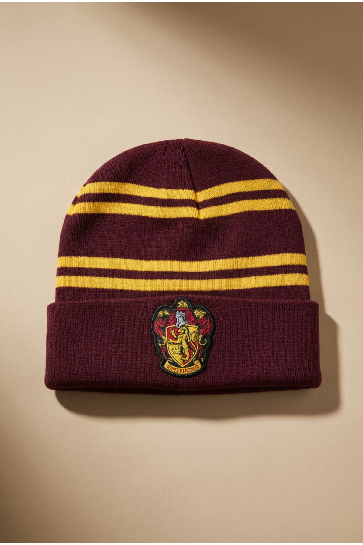 Sihir Dükkanı  Gryffindor Bere Standart Beden Lisanslı Örme Akrilik - Görsel 3