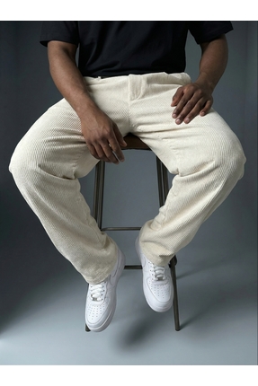 KHAYN ERKEK BAGGY PİLELİ FİTİLLİ KADİFE KUMAŞ PANTALON K2051KP