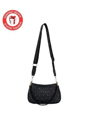 Valenora Kadın Farme Monogram Baget El ve Omuz Çantası - Siyah