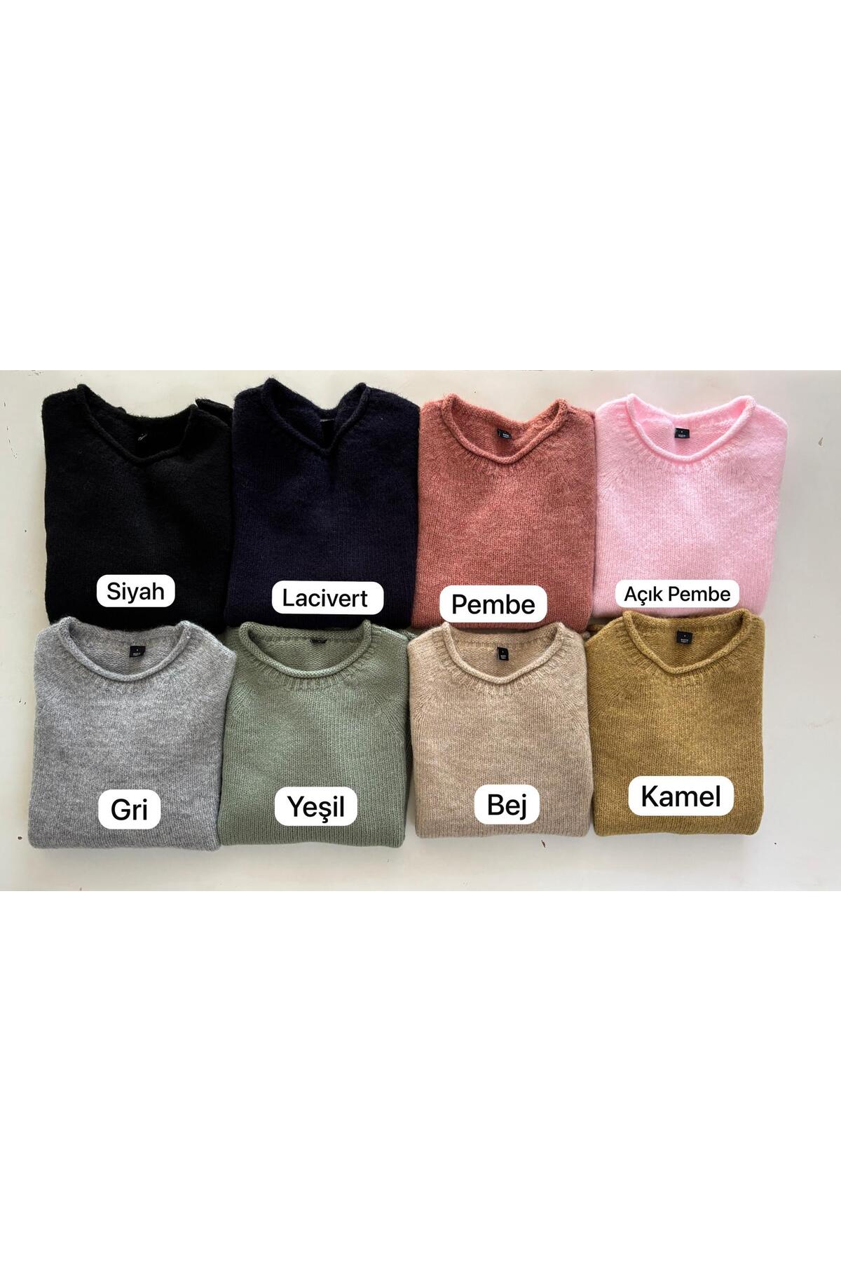 NSRKNİTWEAR  Kadın Siyah Bisiklet Yaka Triko Kazak- Günlük & Şık Kullanım - Görsel 4