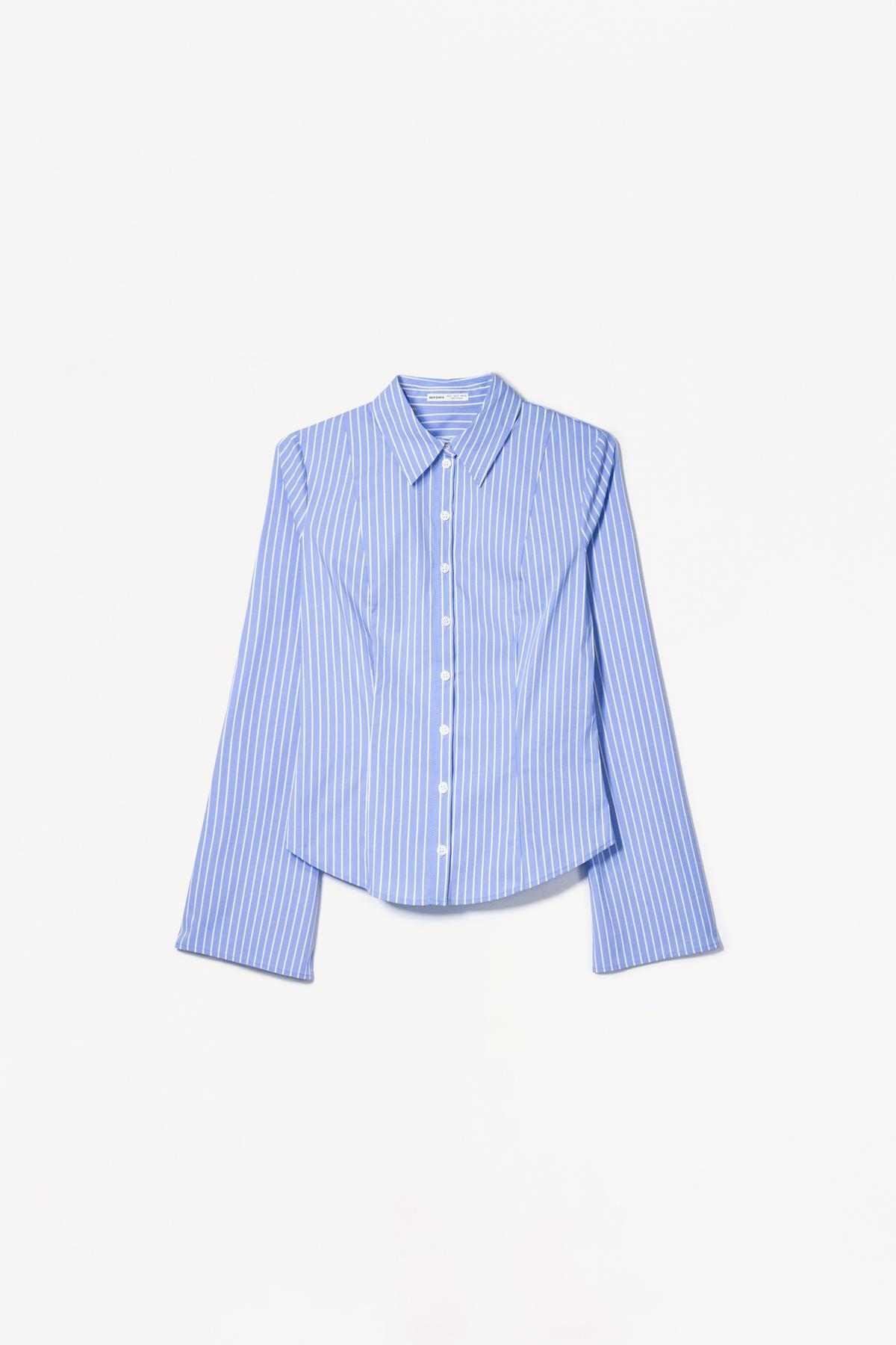 Bershka  Çan kollu vücuda oturan gömlek - Görsel 7