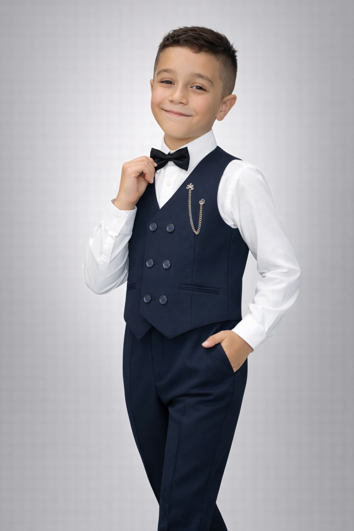 HAYTA Yelek Takim Gömlekli Set 0-1yaş - 14yaş Lacivert fotoğrafı 5 (önizleme)