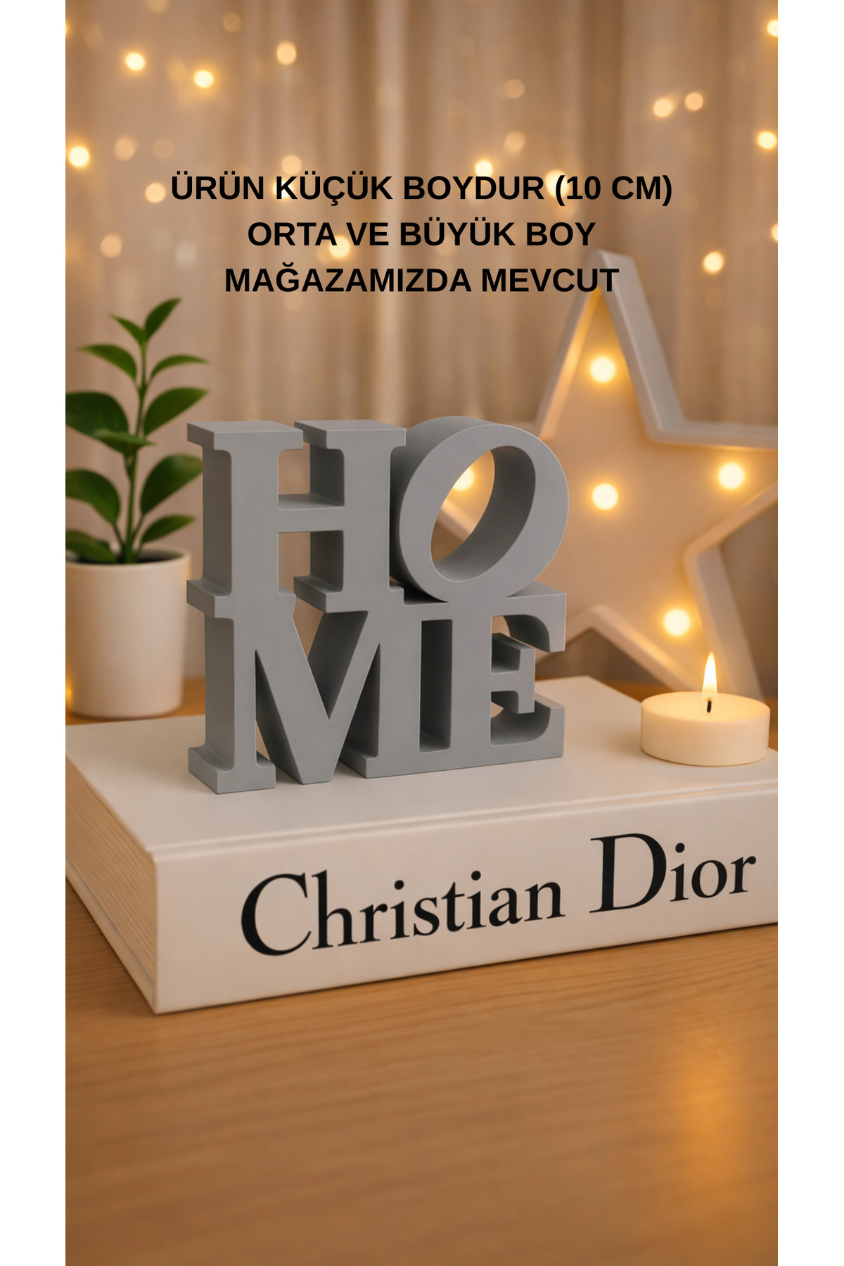 Home Text Decorative Trinket And Desktop Decor Gray 10 Cm X 10 Cm Size