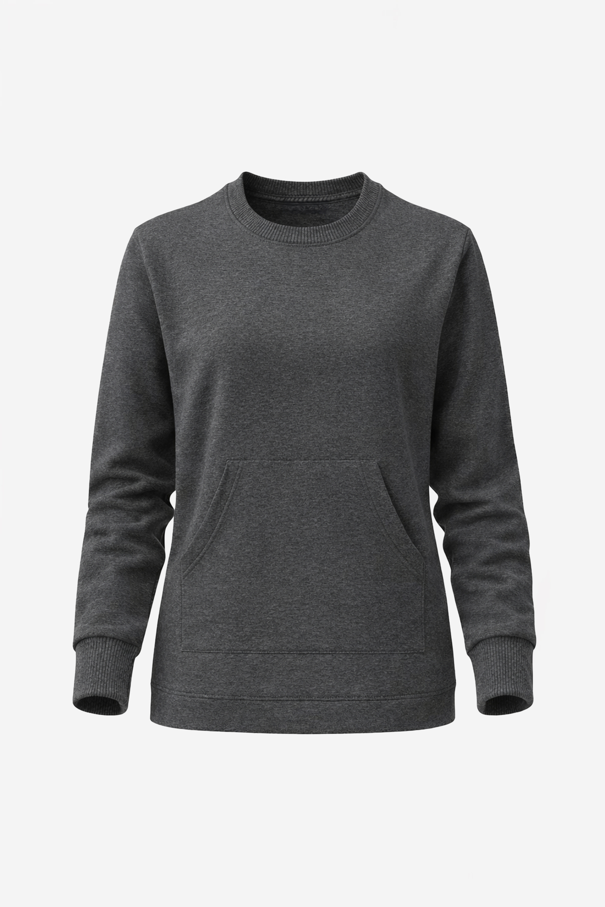 Amia&Co.  Antrasit Basic Oversize Kadın Sweatshirt - Görsel 3