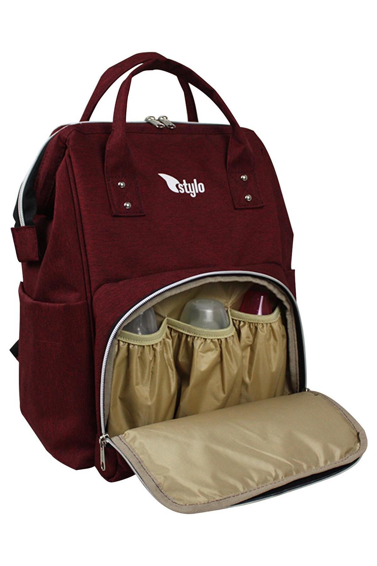 Stylo Star Takım Baskılı Just Bebek Bakım Çantası ve Termos Çanta - Bordo fotoğrafı 2 (önizleme)