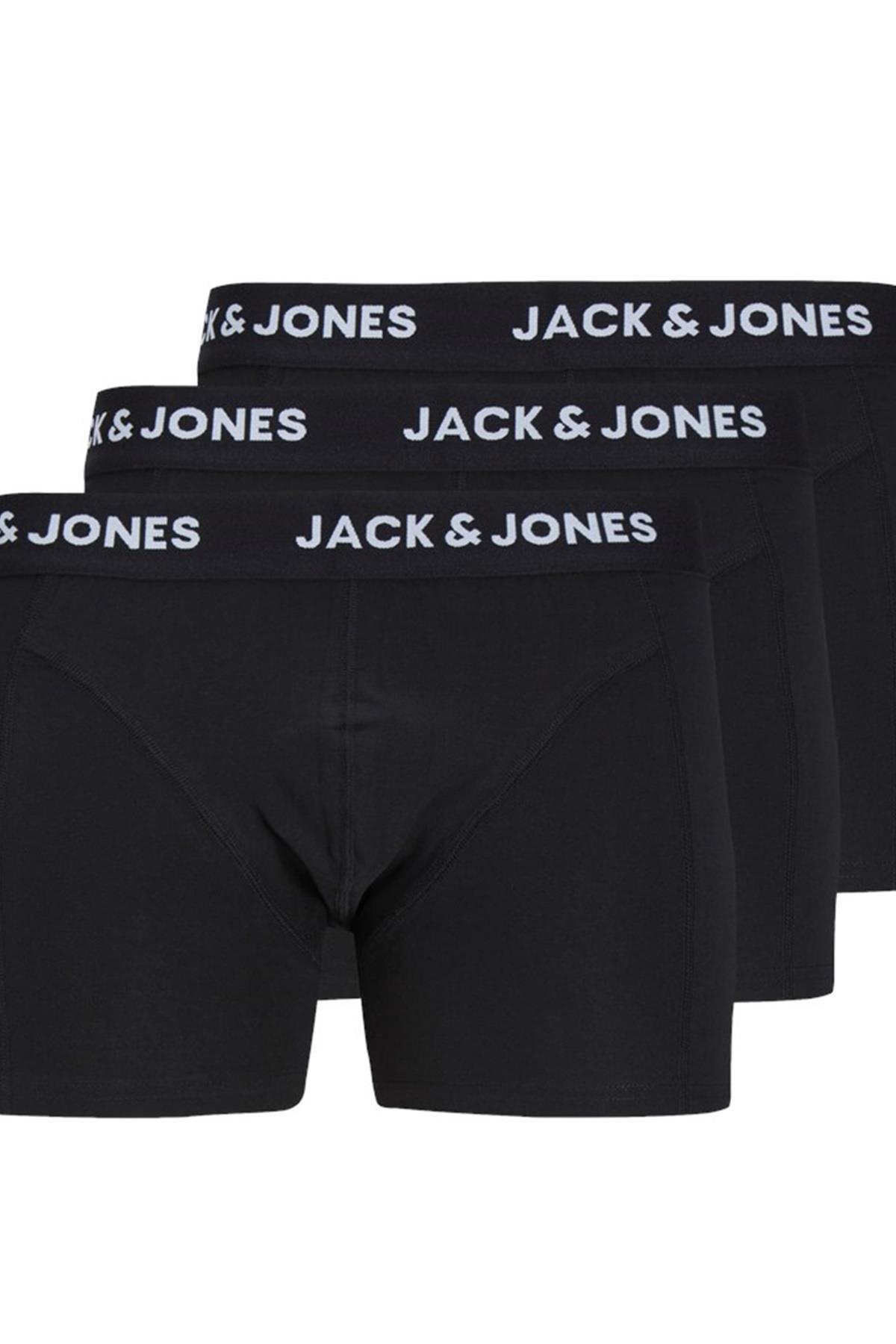 Jack & Jones  Erkek 3'lü Paket Siyah Boxer Seti - Anthony