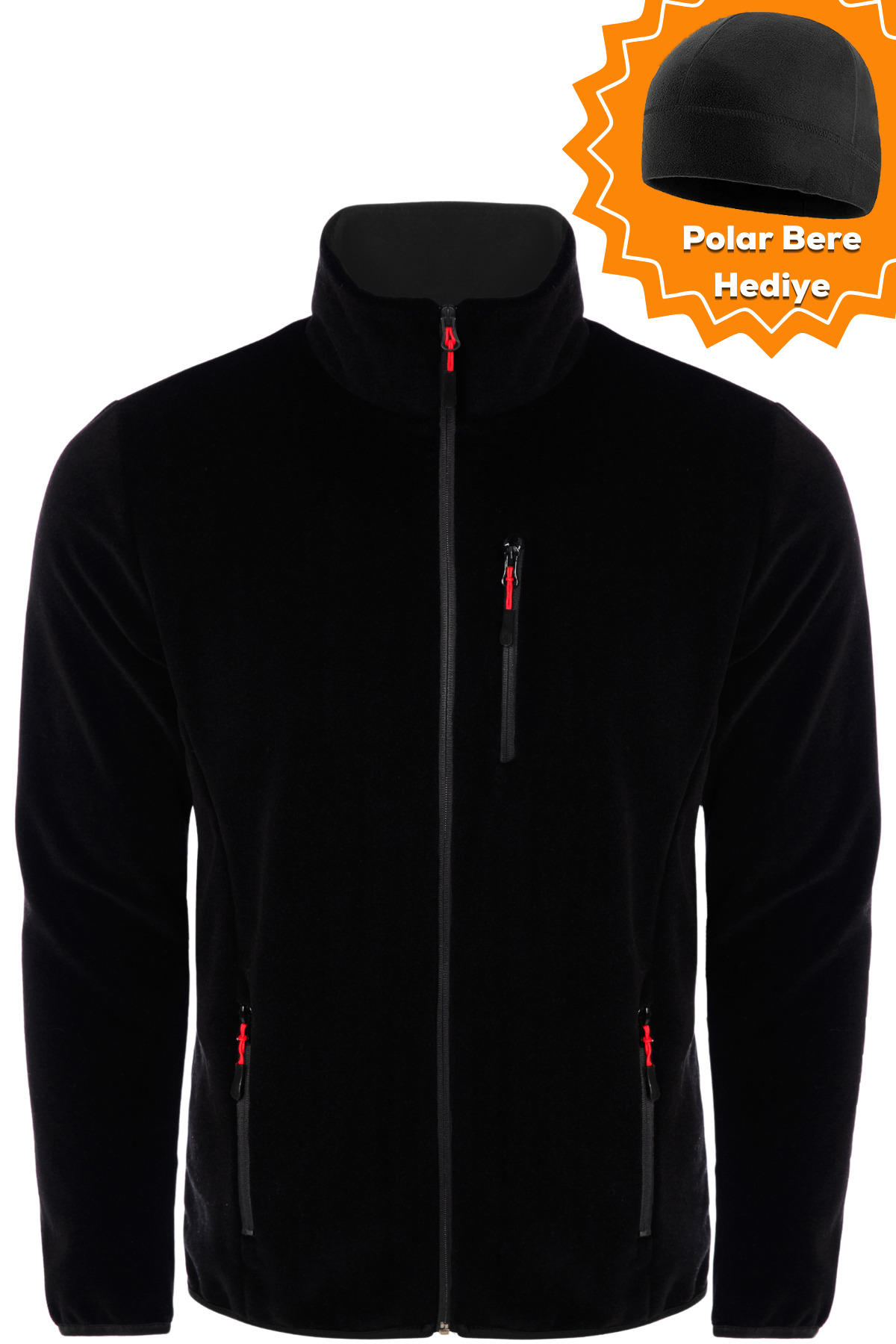 Ghassy Co  Erkek Pro Rüzgar Geçirmez 5 Cepli Outdoor Tam Fermuarlı Polar Ceket