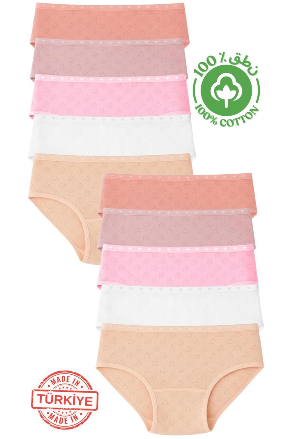 Roft & Pink 10-Pack Women's Panties 100% Cotton High Waist White-Apricot-Beig...