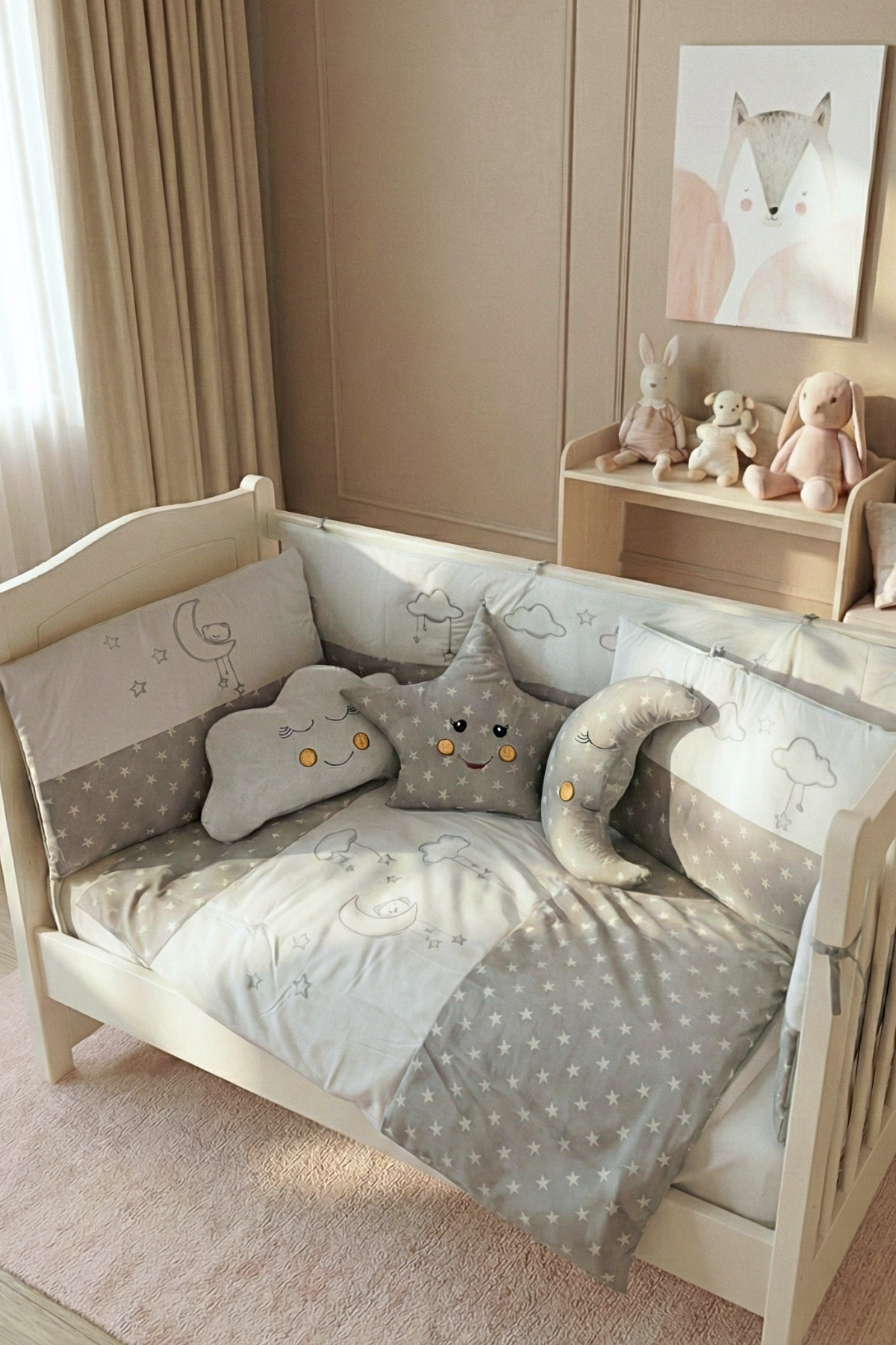 Kista Baby Park Yatak Bebek Uyku Seti Nevresim Takımı 70x110 Cloudy Gri fotoğrafı 3 (önizleme)