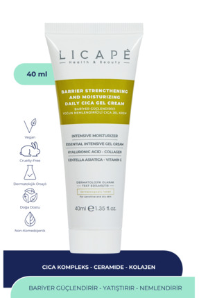 Licape Bariyer Güçlendirici Yoğun Nemlendirici Cica Jel Krem 40ml