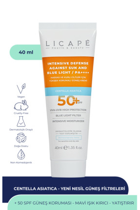Licape Hassas Ve Kuru Ciltler İçin Yüksek Korumalı 50 Faktör Güneş Kremi 40ml