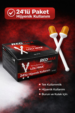 Redmax Professional Loli Wax Burun Ve Kulaklar İçin Tek Kullanımlık Ağda Çubu...