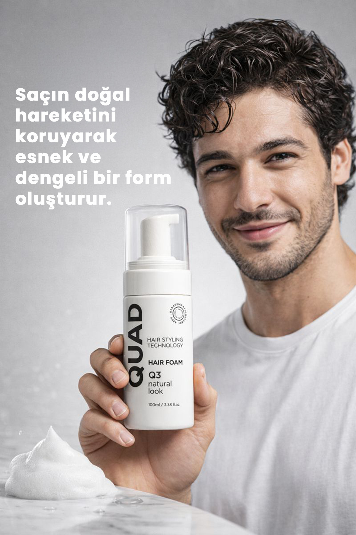 Q3 Bukle Belirginleştirici Unisex Foam Styler – Hacim, Şekil ve Doğallık Bir Arada — Q3F888 — تصویر 5 از 6