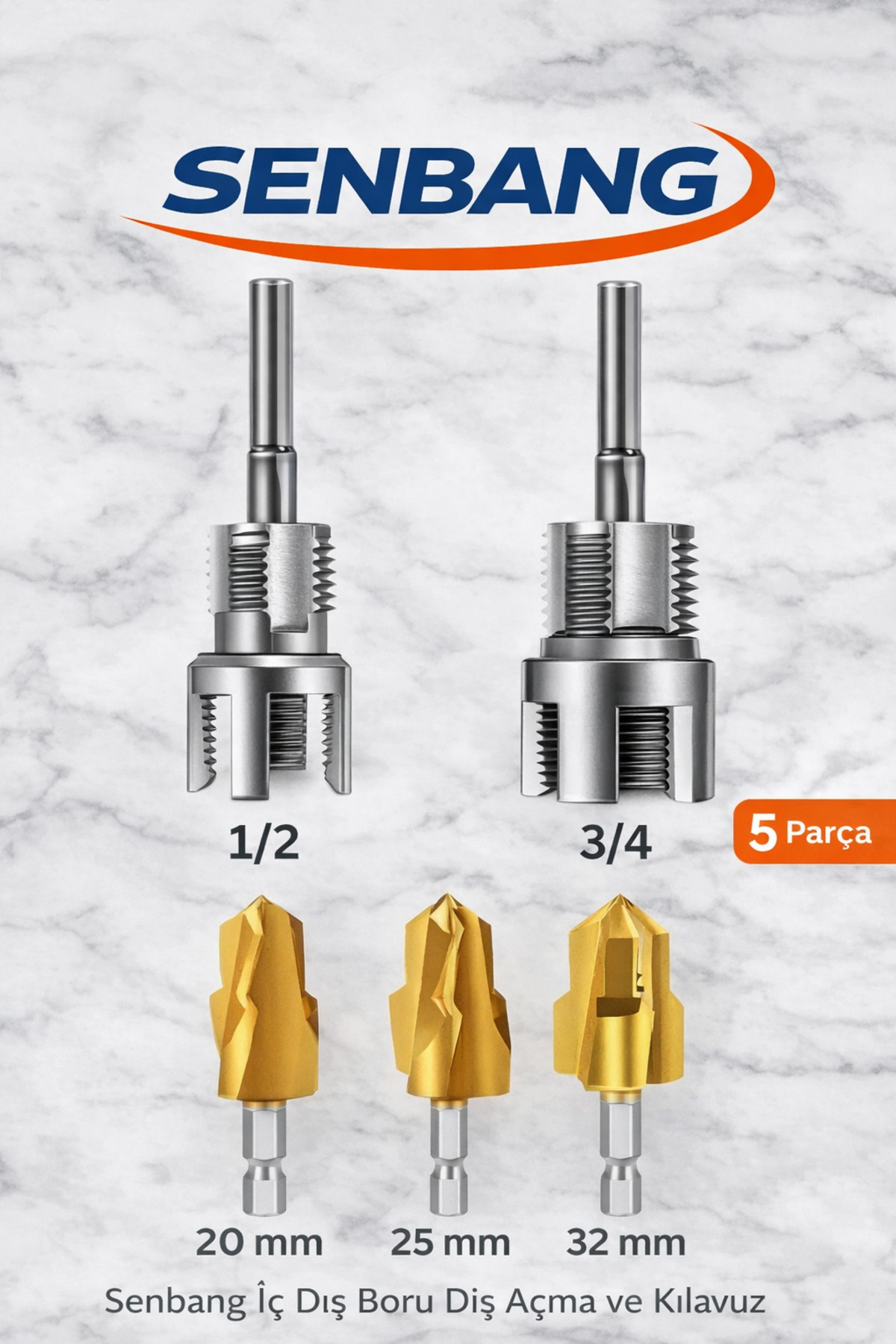 PPRC PVC Water Pipe Threading Set 5 Pieces – Flare Chamfering Apparatus Plumber Guide Set