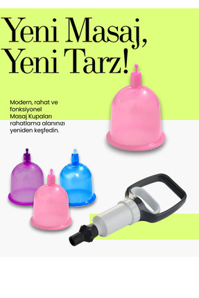 Genel Markalar 3 Lü Masaj Kupası, Medikal Masaj, Vakumlu Hacamat Seti, Hacama...