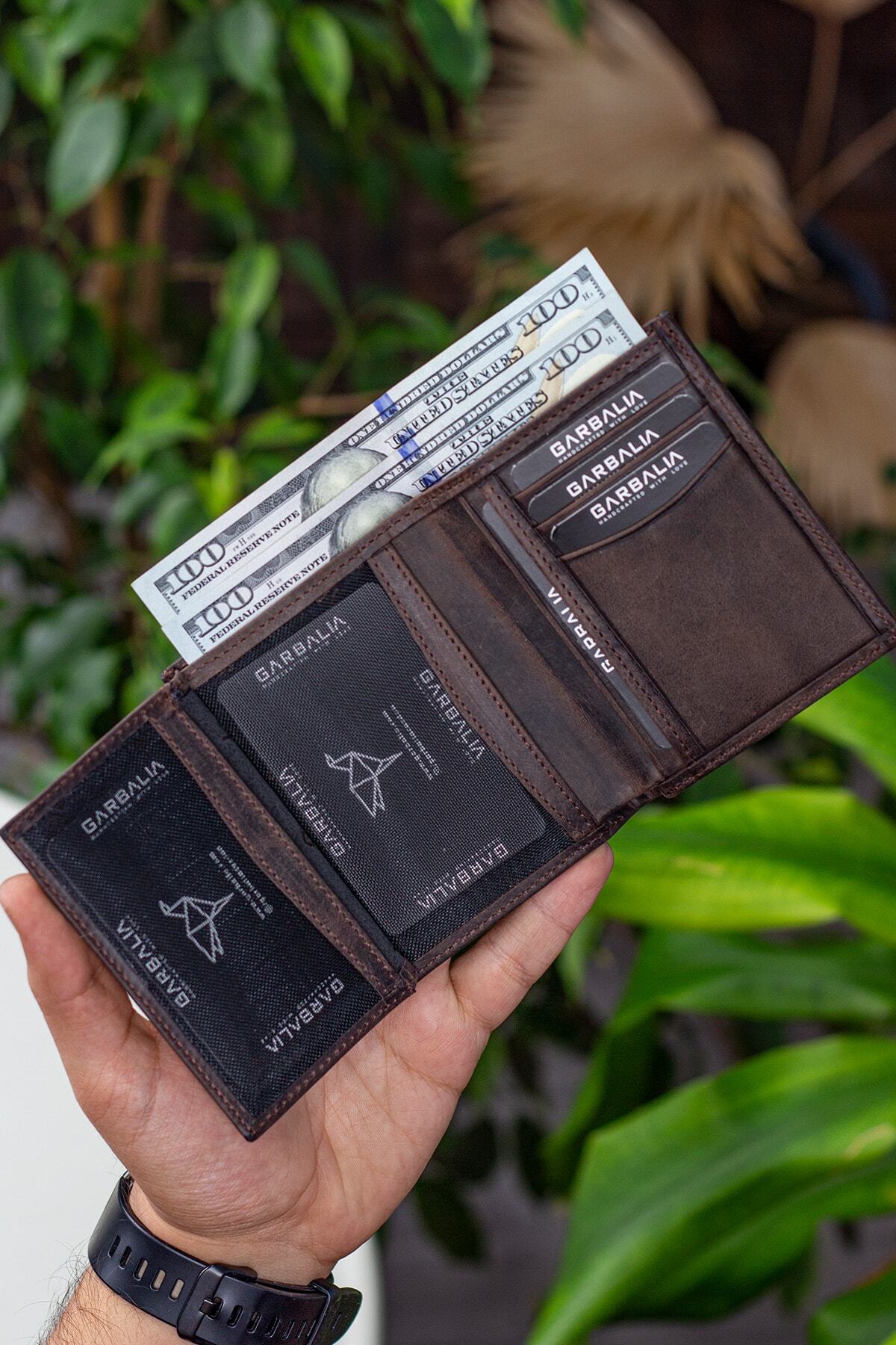 Garbalia  Erkek Kahverengi Kevin Hakiki Deri Cüzdan - Görsel 4