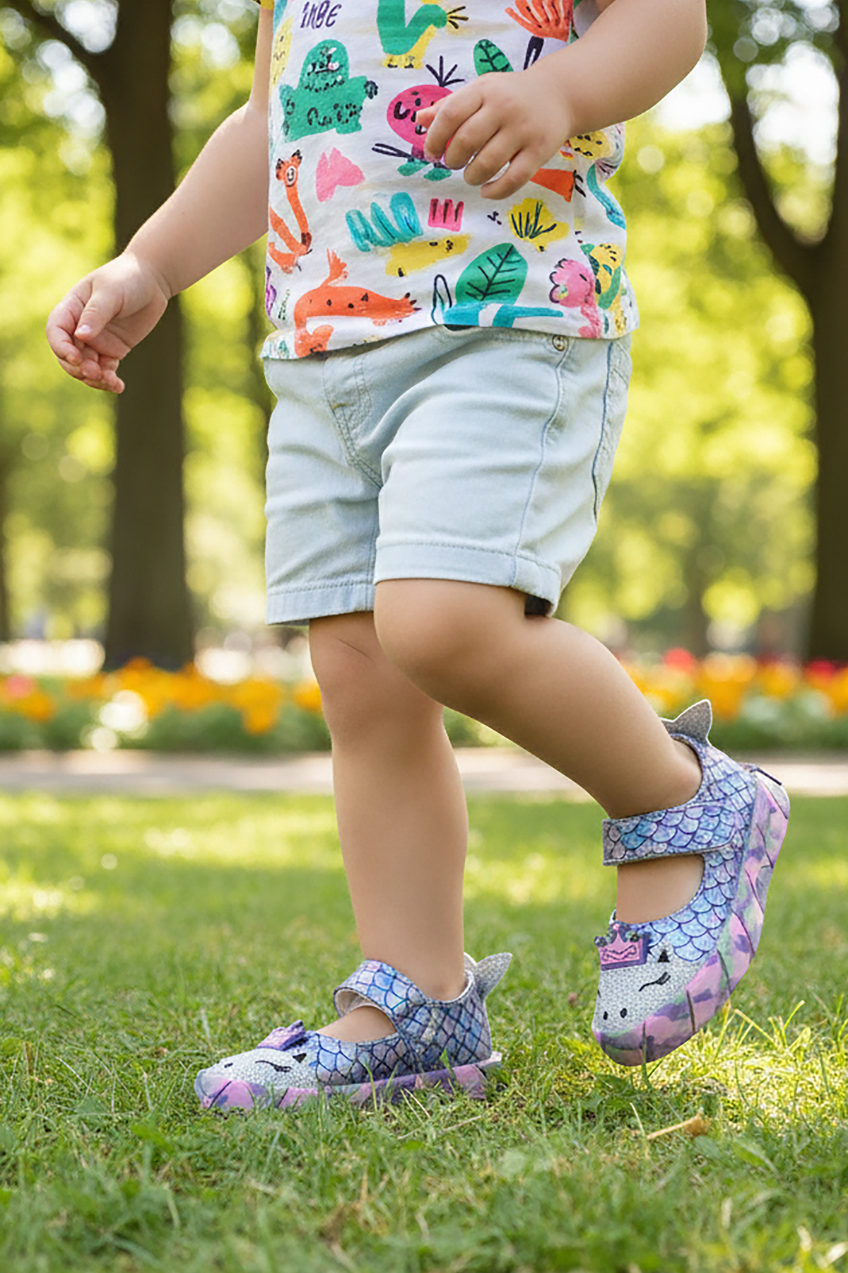 Kiko Kids Zubin Deniz Kızı Cırtlı Işıklı Kız Bebek Babet Ayakkabı fotoğrafı 3 (önizleme)