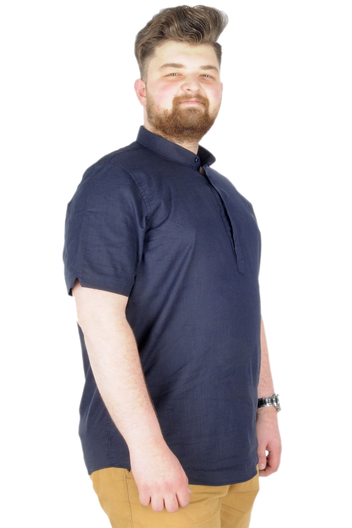 ModeXL Mode XL Buyuk Beden Erkek Kısa Kol Hakim Yaka 20387 Lacivert görsel 3