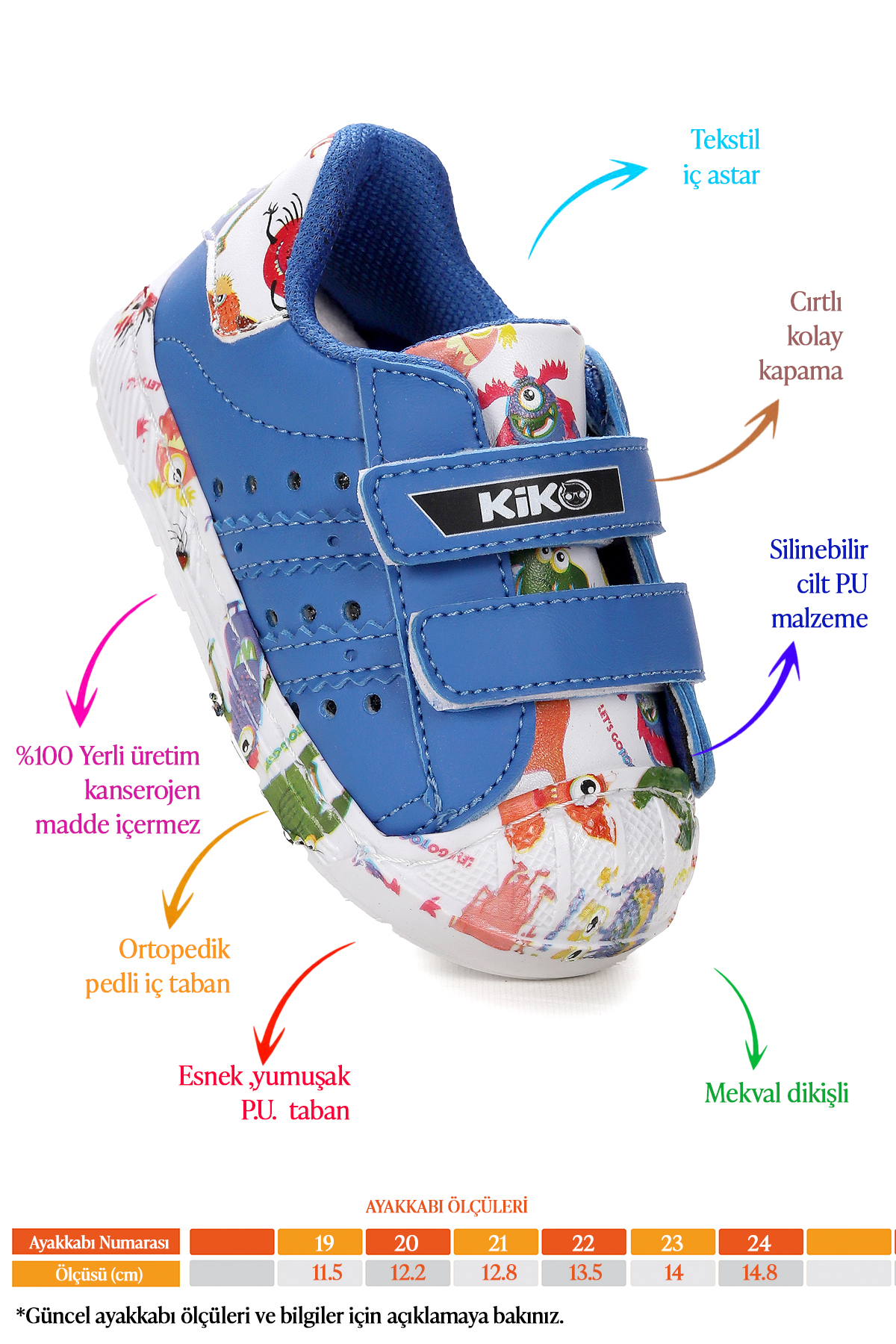Kiko Kids Image Cırtlı Erkek Bebek Spor Ayakkabı fotoğrafı 2 (önizleme)