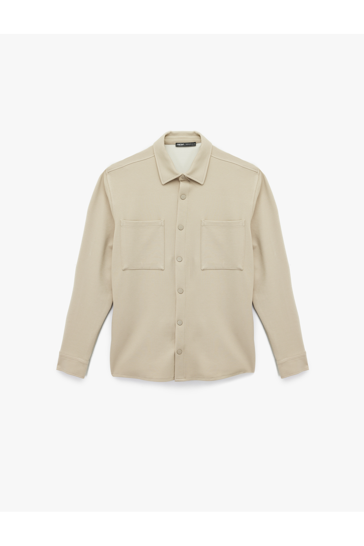 کوتون کت آستین بلند، برش معمولی، جیب‌دار، دکمه‌دار، یقه کلاسیک