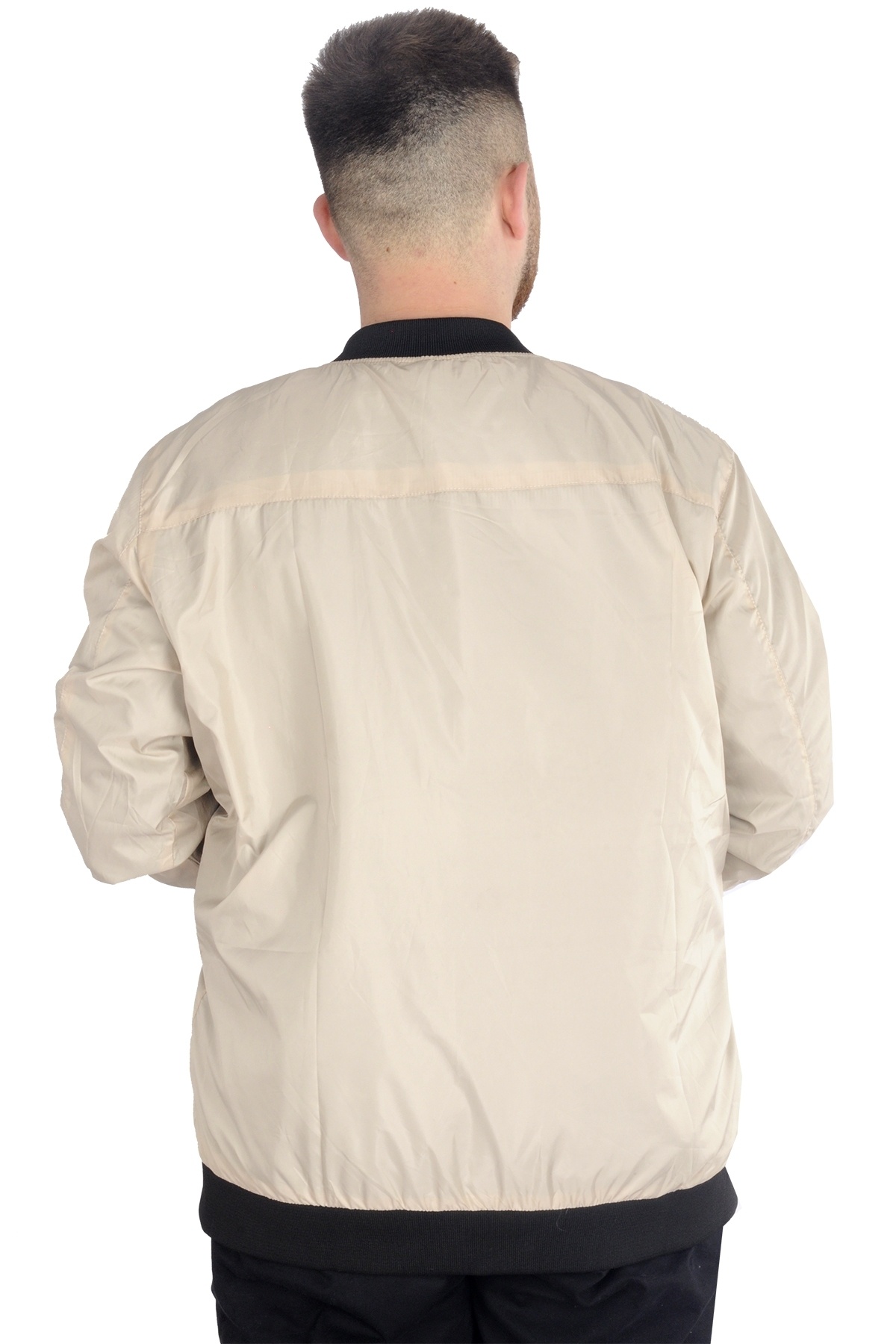 ModeXL Mode XL Büyük Beden Erkek Kolej Mont Jesica 22611 Bej görsel 3