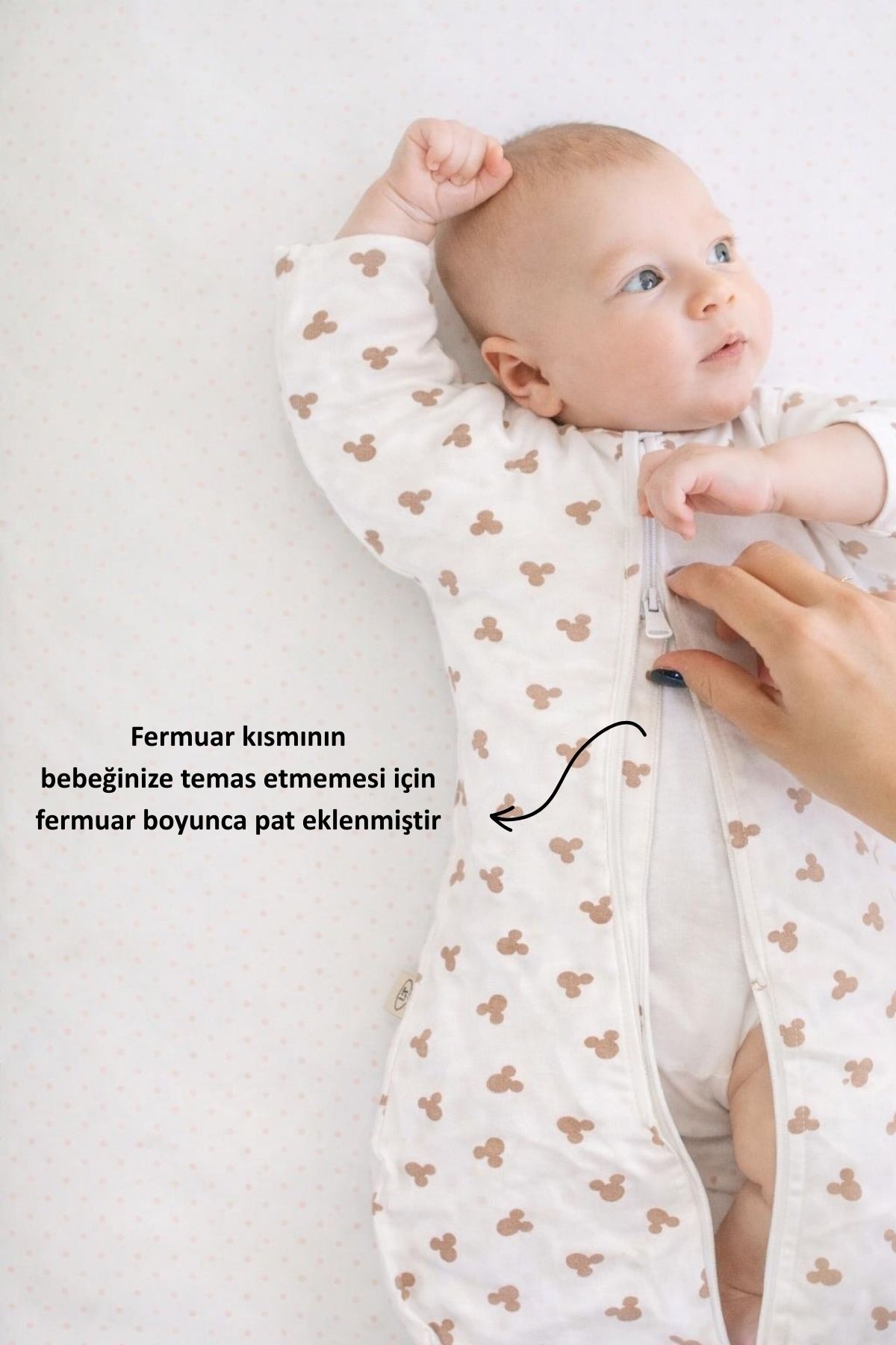 Le Touche Kahve Bebek Kundak Eldiven Manşetli Uyku Tulumu & Kolları Yukarı Kundak (0-3 AY, 3-6 AY, 6-9 AY) fotoğrafı 4 (önizleme)