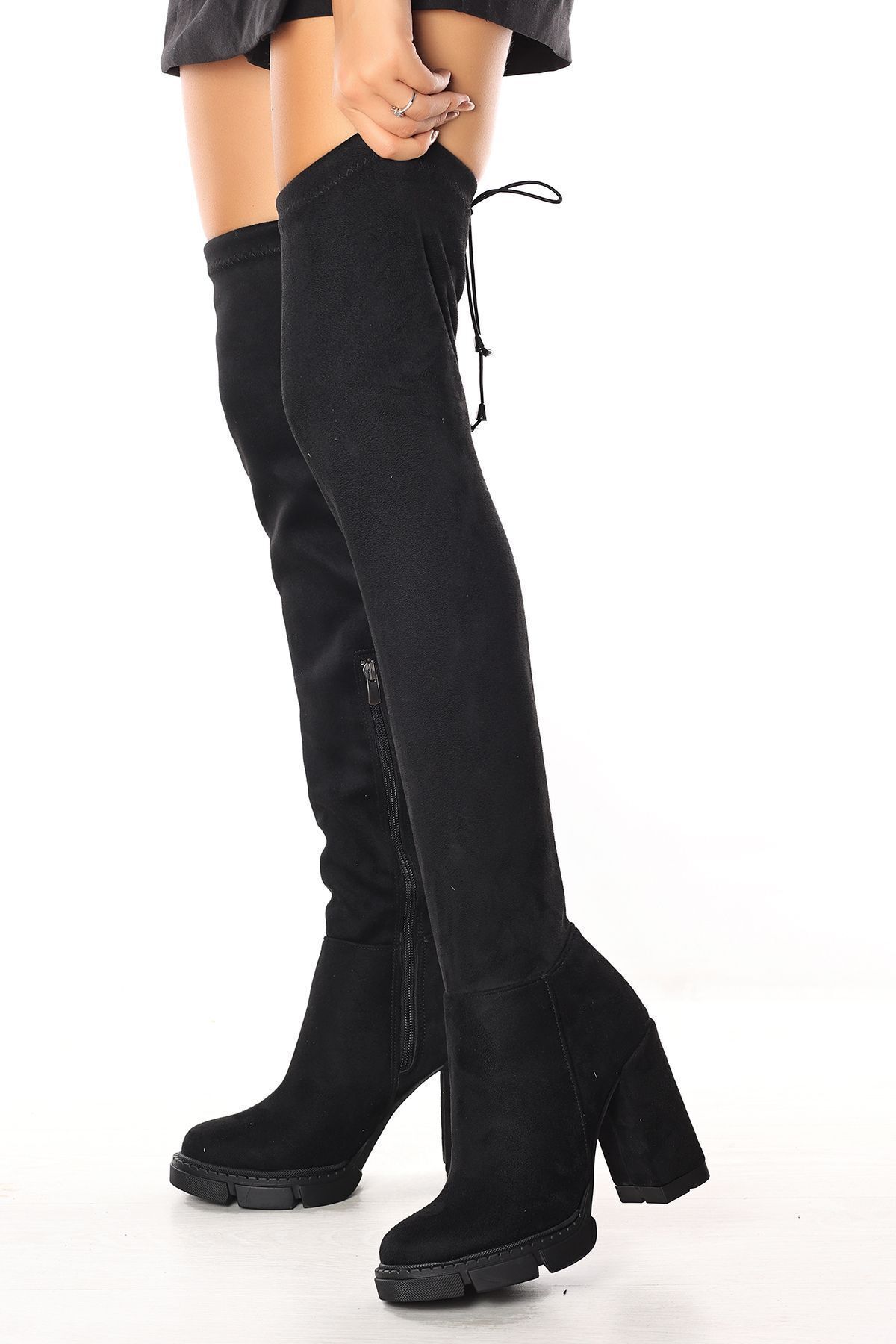 MALENTA  Mlt0030-0700 Kadın Diz Üstü Streç Çizme