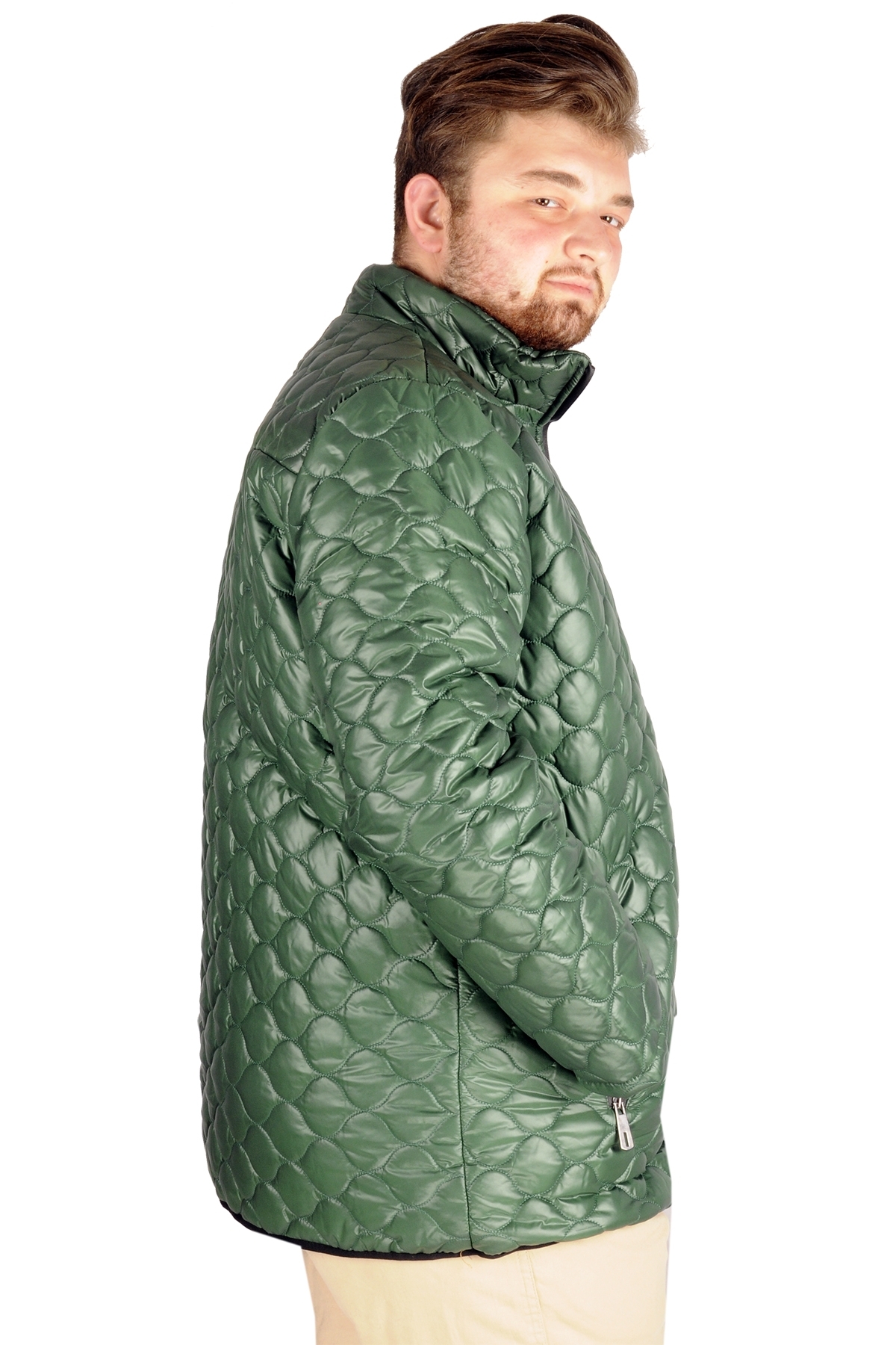ModeXL Mode XL Büyük Beden Erkek Mont Basic Bead 21041 Nefti görsel 2