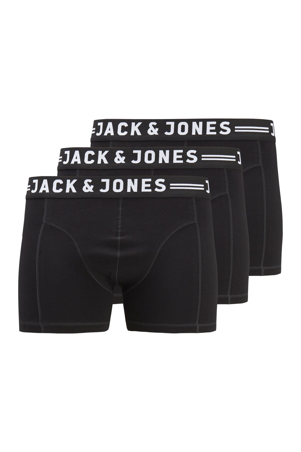 جک اند جونز شورت ورزشی مردانه جک جونز مدل Sense Trunks بسته 3 عددی - مشکی - Noos Pls - کد 12147591-02