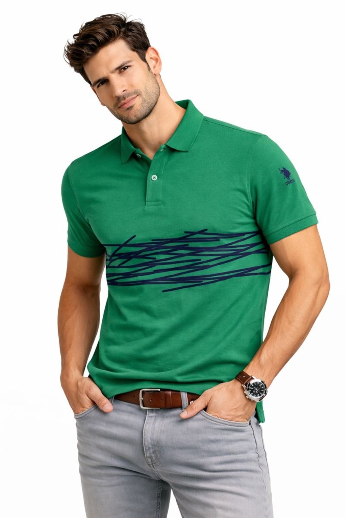 یو اس پولو تی‌شرت مردانه یقه پولو
