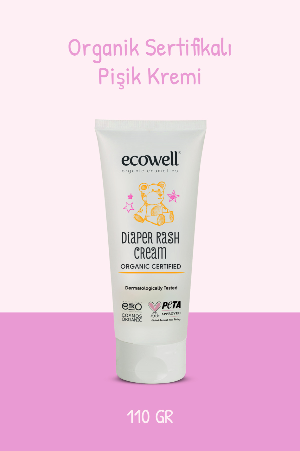 Ecowell Organik Pişik Kremi, Vegan Sertifikalı, Yenidoğan Çinko Krem, Nemlendirici, Tahriş Önleyici 110gr - Fiyatı, Yorumları