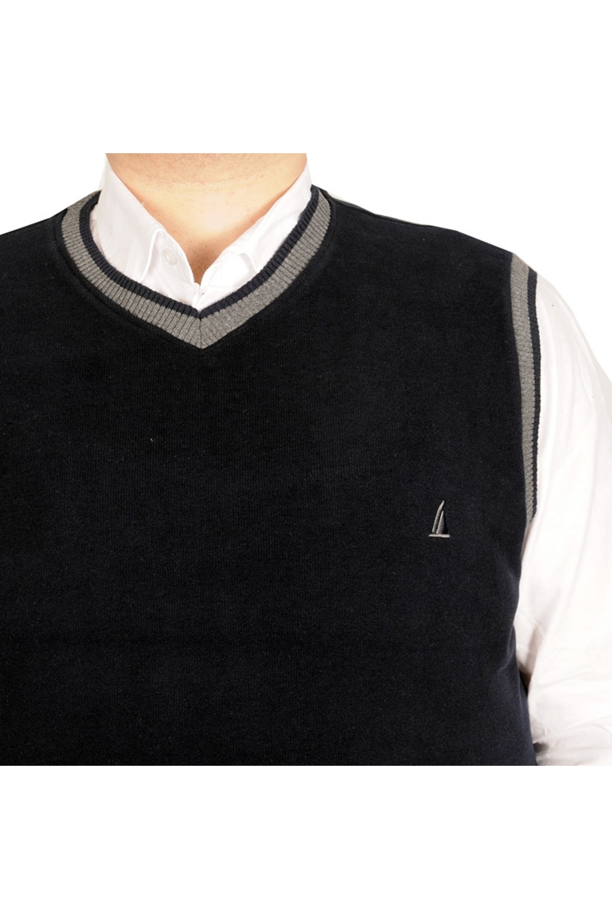 ModeXL Mode XL Büyük Beden Erkek Süeter Vanize Selanik 20547 Lacivert görsel 4