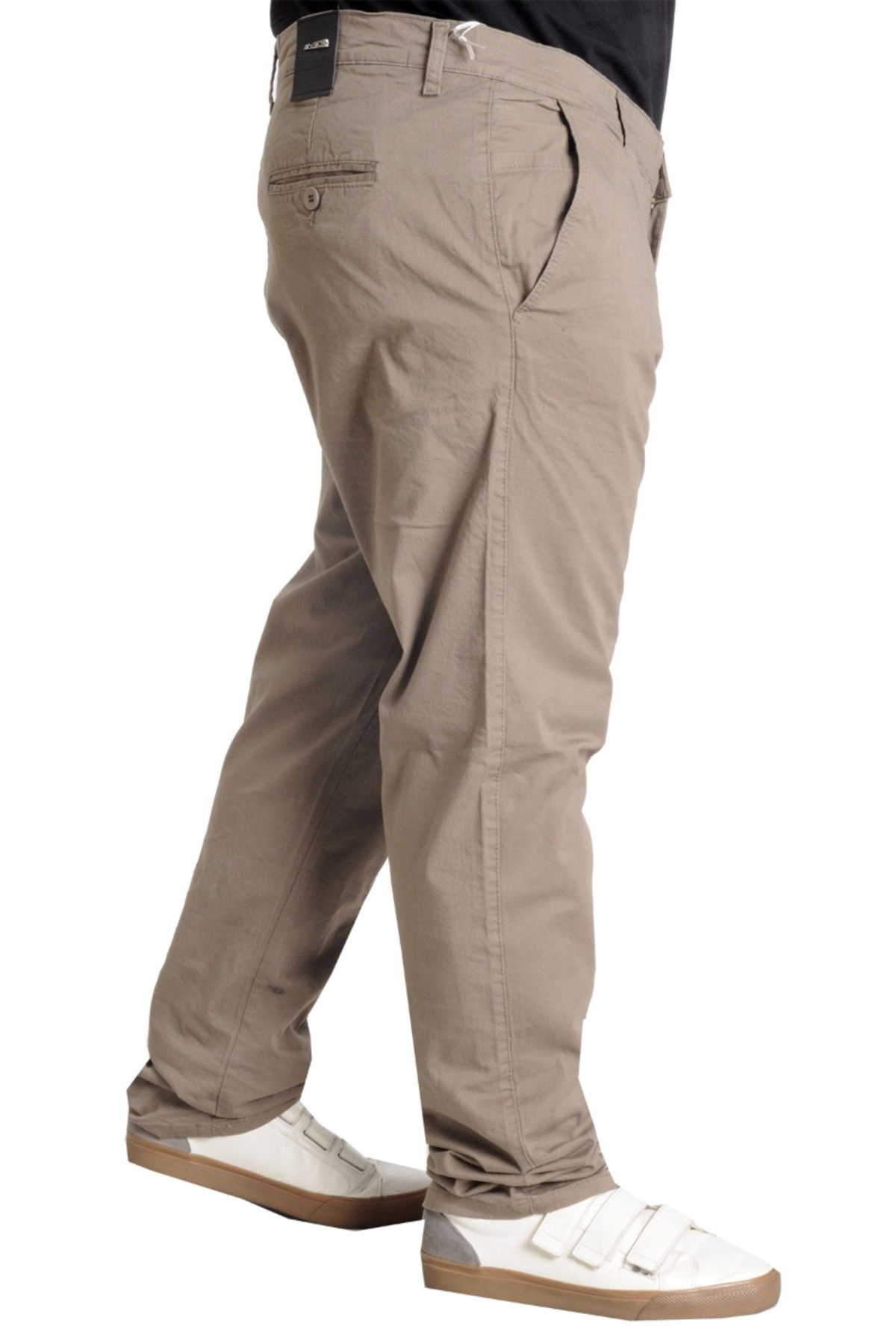 ModeXL Mode XL Büyük Beden Erkek Pantolon Keten Milano 20850 Bej görsel 3