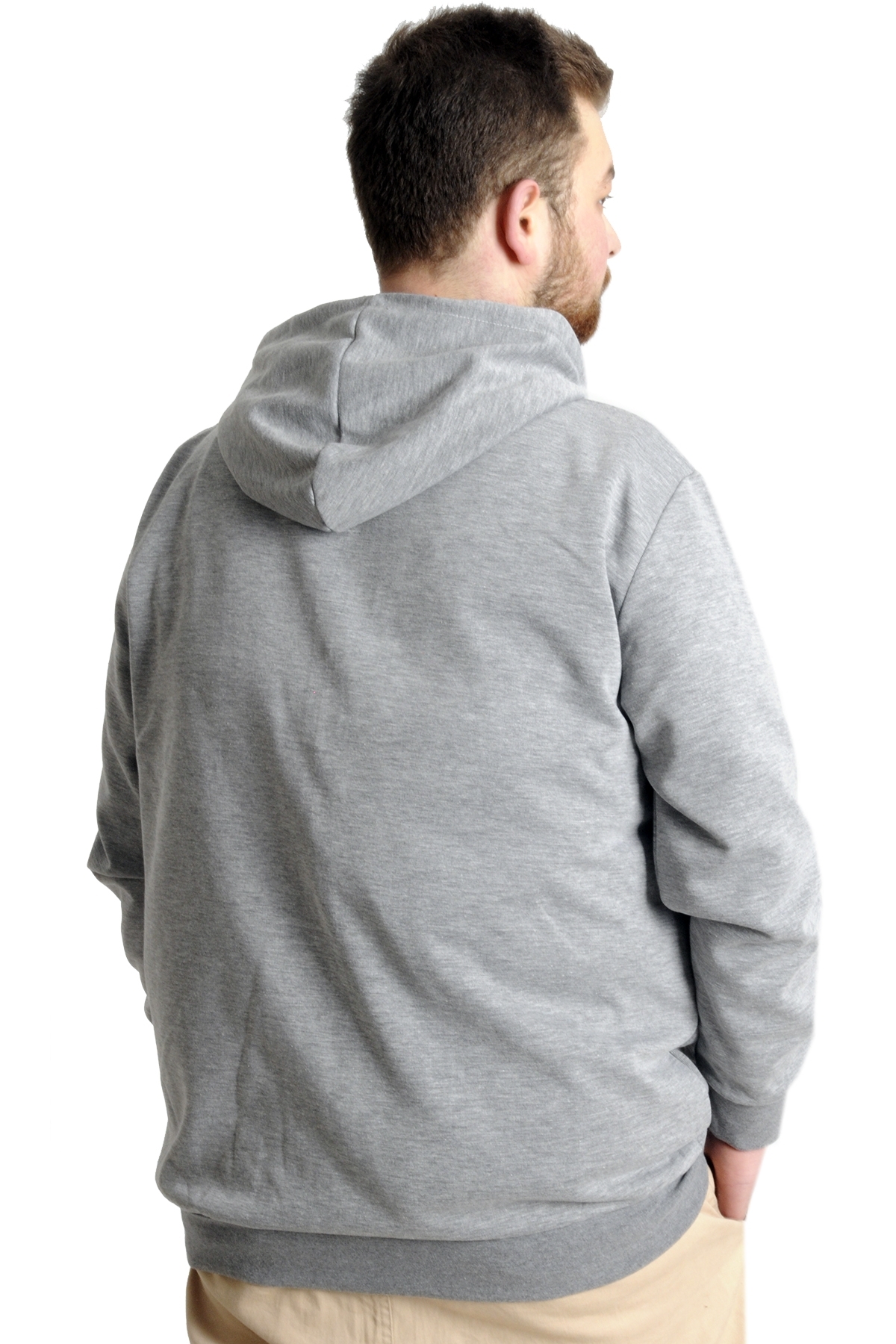 ModeXL Mode XL Erkek Hırka Kapson Fermuarlı Steel Interlock 21600 Gri Melanj görsel 8