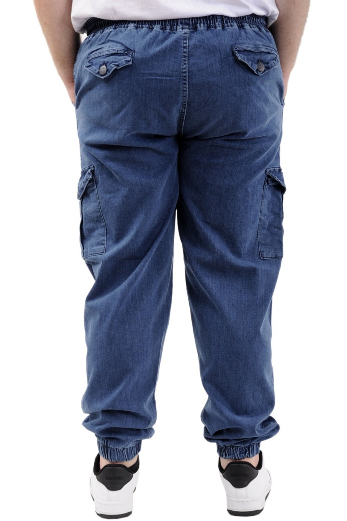ModeXL Mode XL Büyük Beden Erkek Kot Jogger Kargo Cepli TORONTO 23917 Mavi görsel 4
