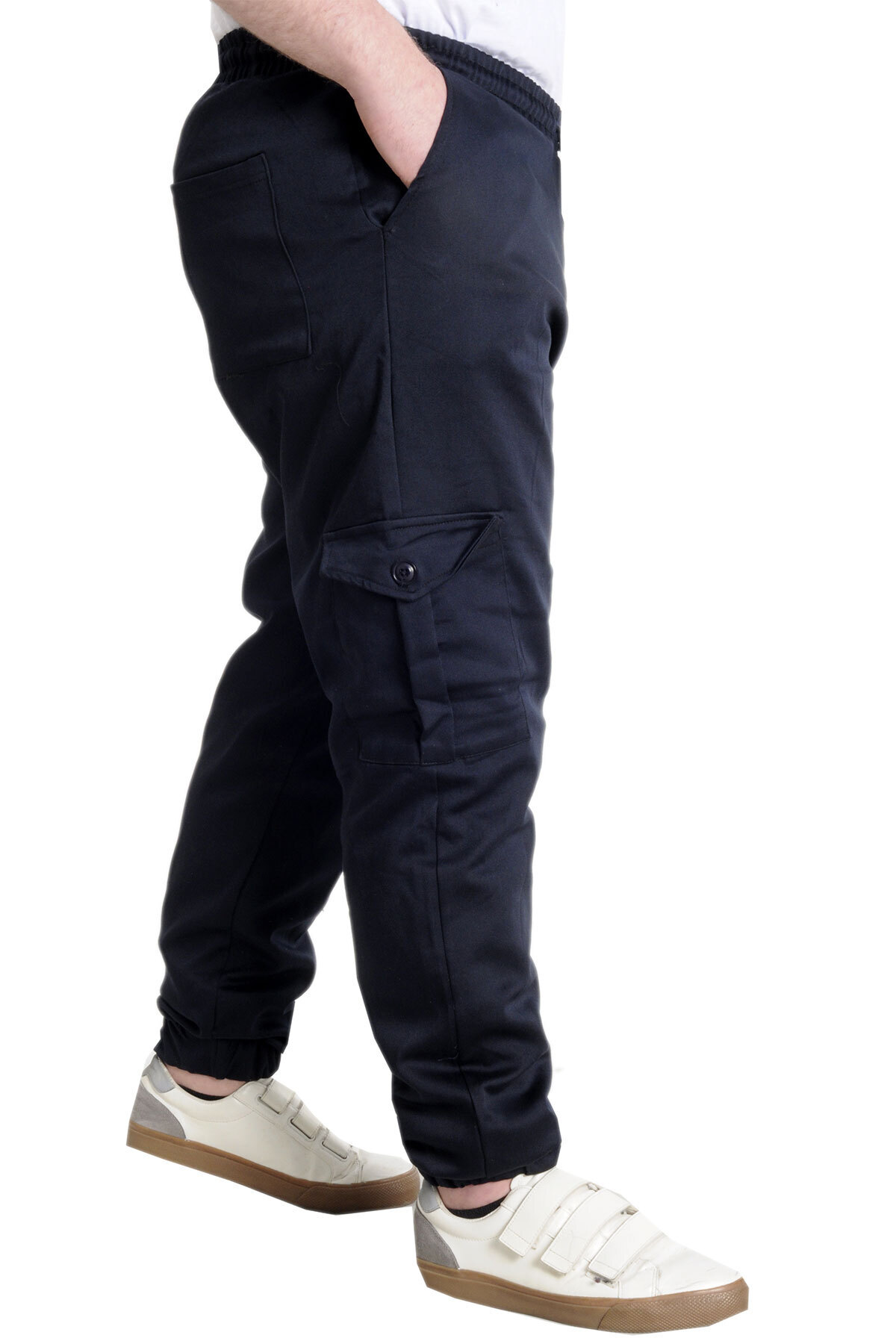 ModeXL Mode XL Erkek Pantolon Keten Kargo Cep JOGGER BAHAR 23912 Lacivert görsel 2