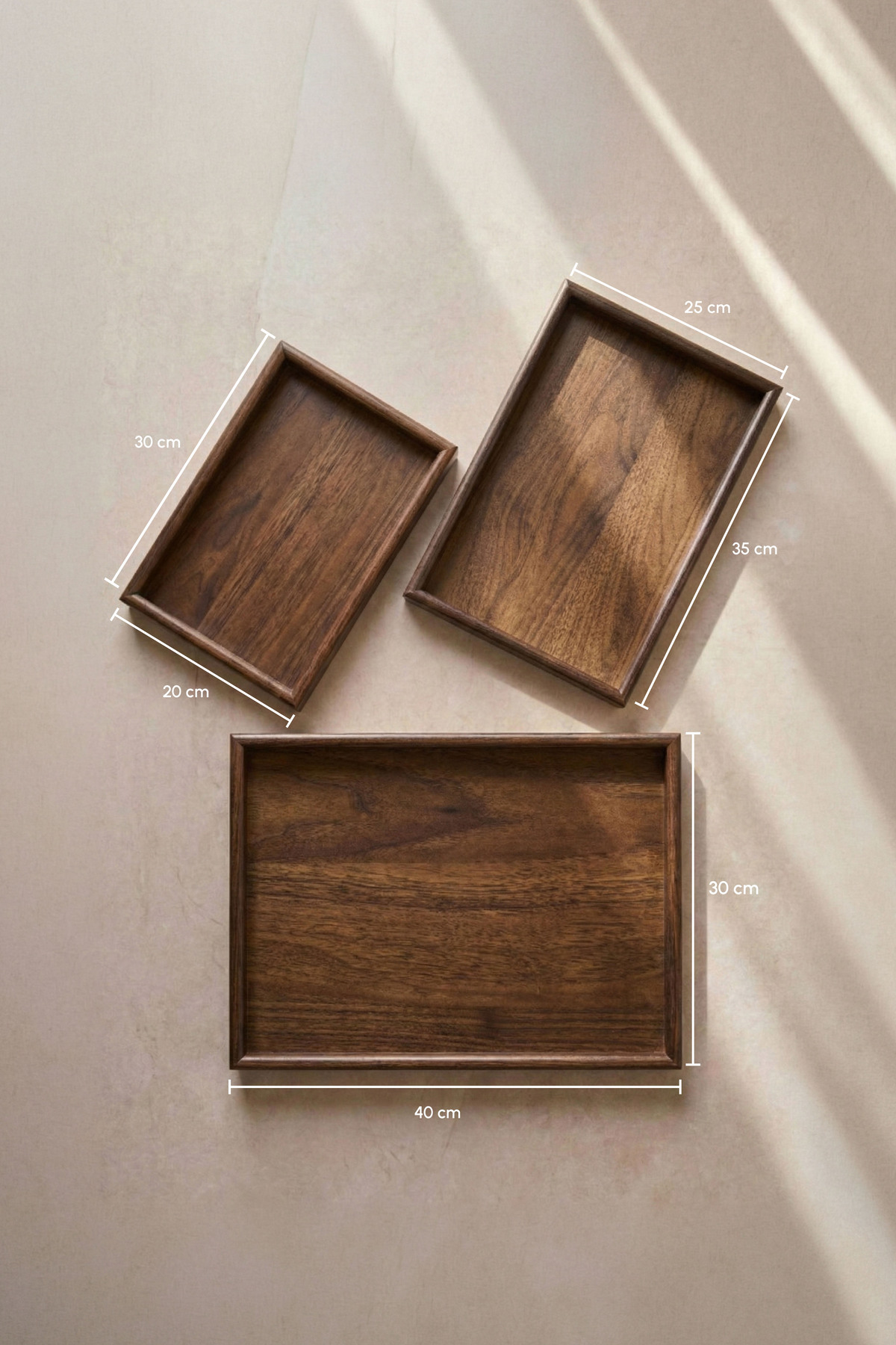 صينية خشبية من خشب الأكاسيا من تورنتو، ثلاث قطع، 3...