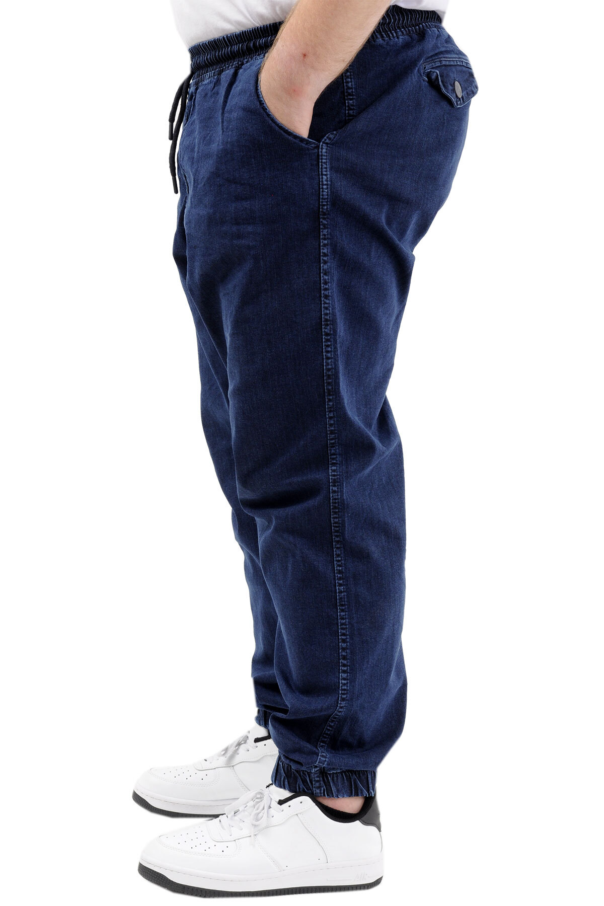 ModeXL Mode XL Büyük Beden Erkek Pantolon Kot Jogger Lastikli Paça TORONTO 23916 Lacivert görsel 2