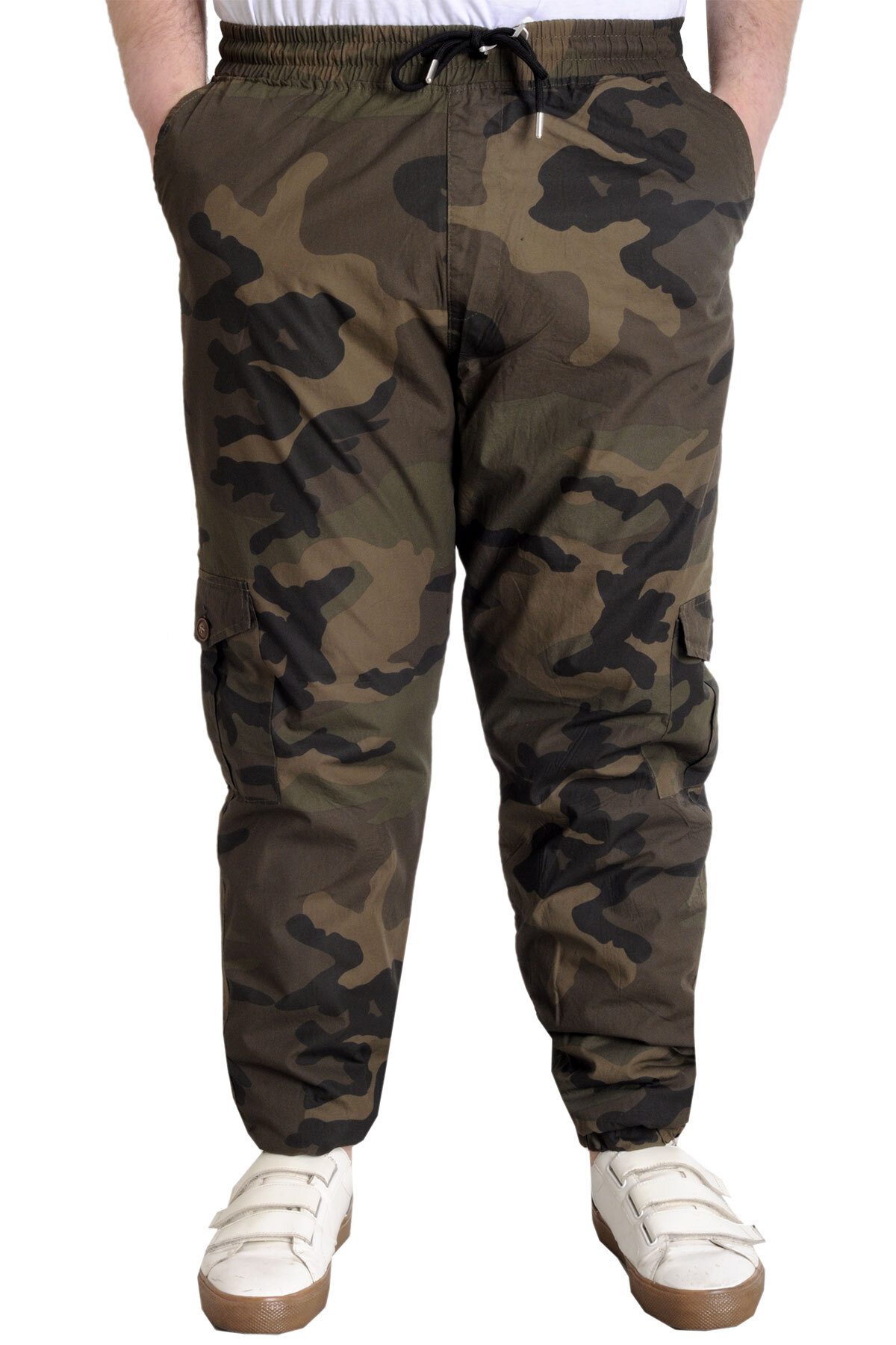 ModeXL Büyük Beden Erkek Pantolon Jogger KAMUFLAJ 23910 Haki