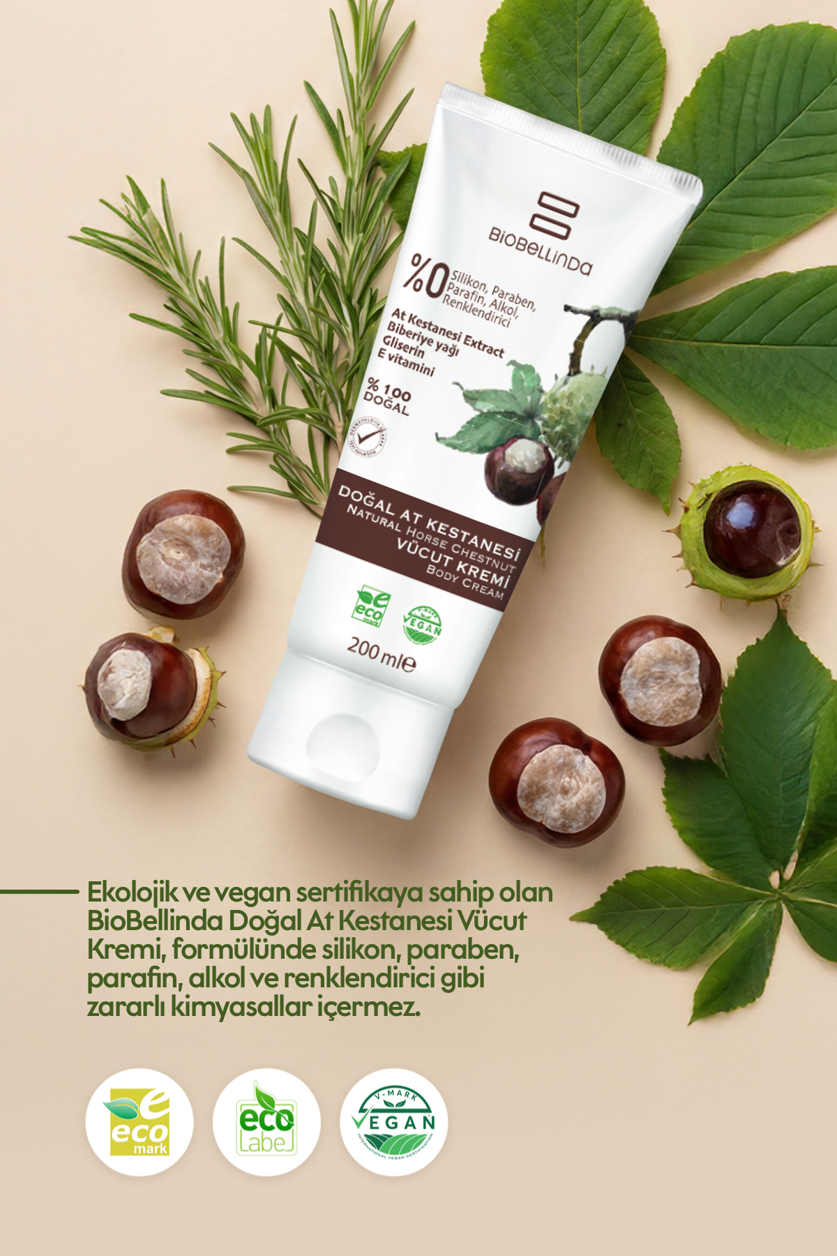 Doğal At Kestanesi Vücut Kremi Besleyici Ve Nemlendirici 200 ml — BL161 — تصویر 6 از 7
