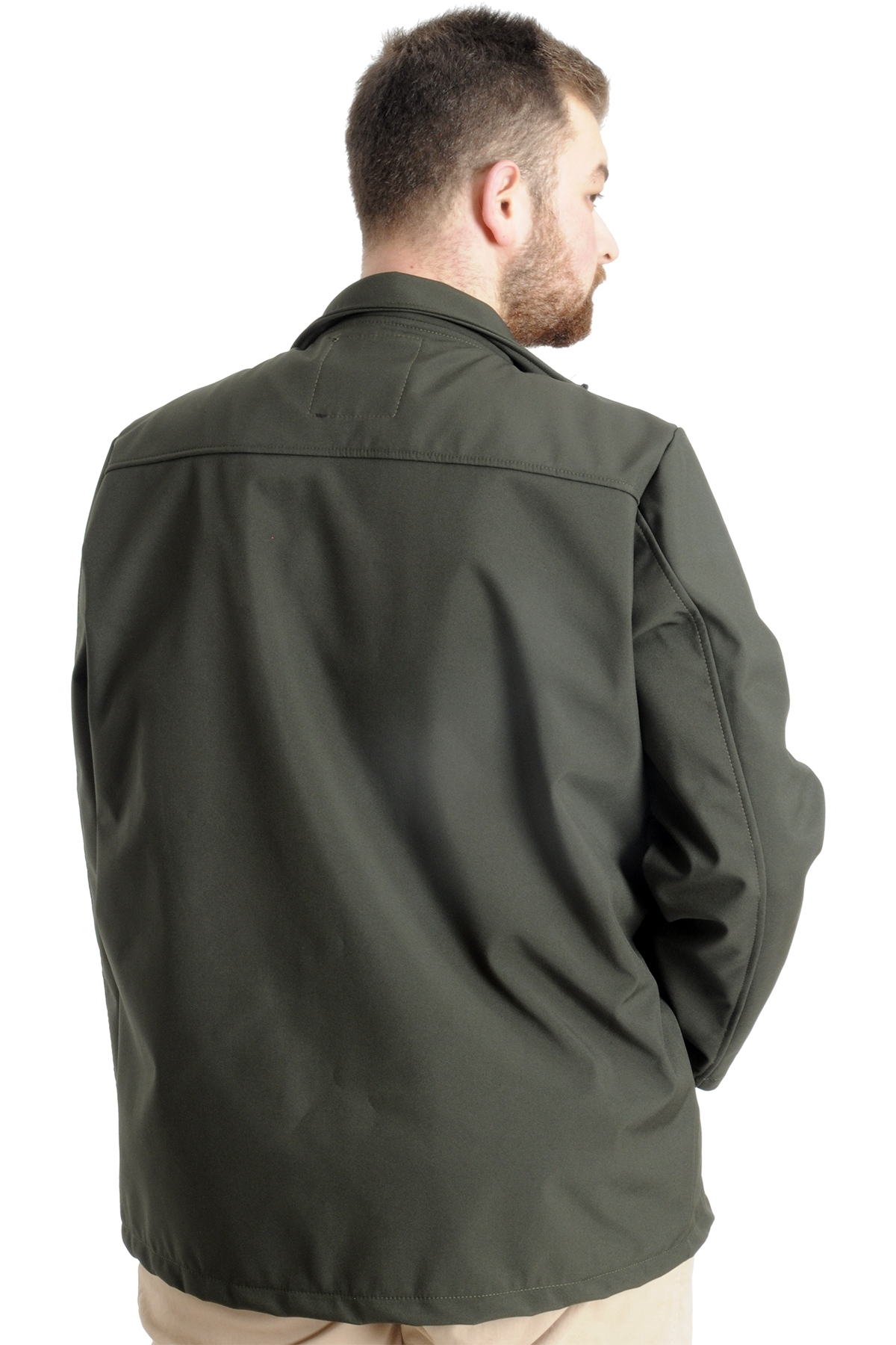 ModeXL Mode XL Büyük Beden Erkek Mont Waterproof Softshell 21232 Haki görsel 2