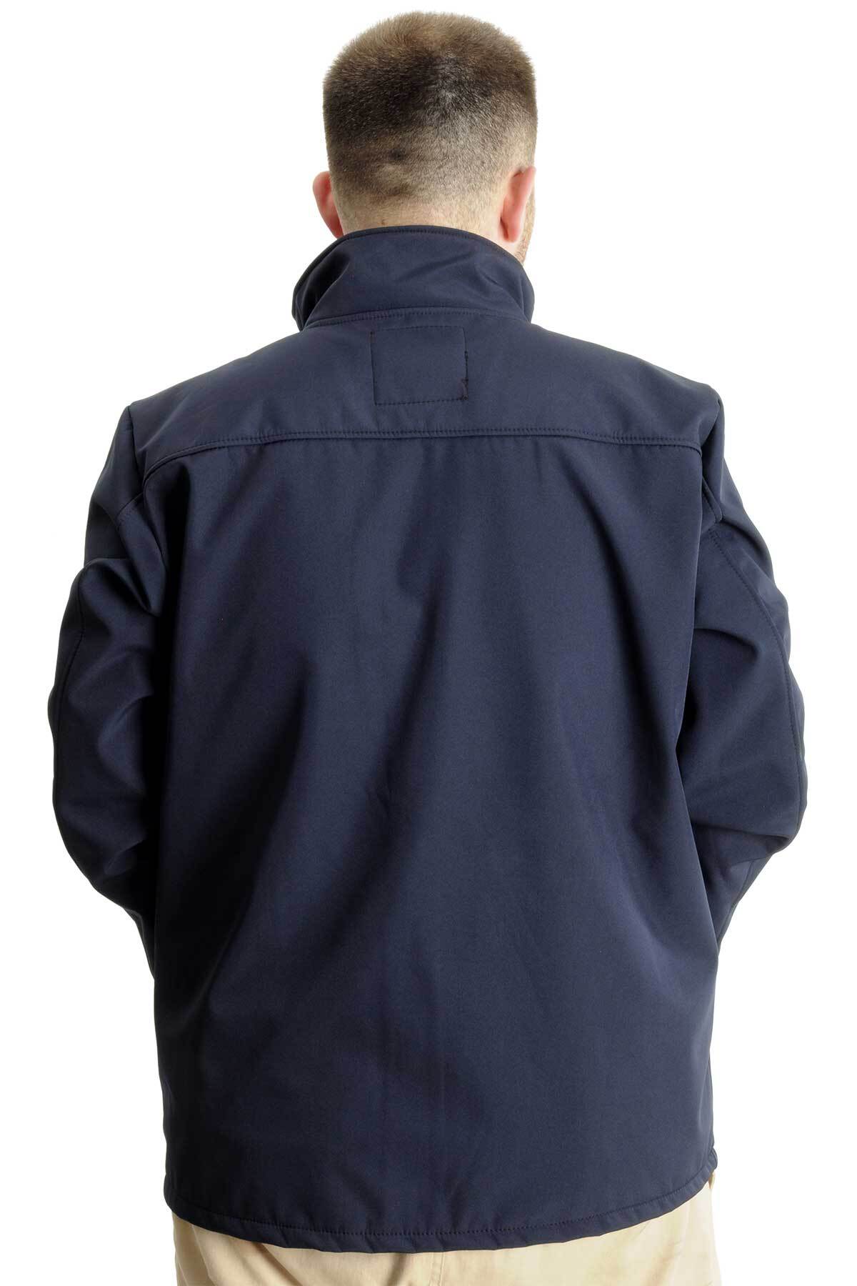 ModeXL Mode XL Büyük Beden Erkek Mont Waterproof Softshell 21232 Lacivert görsel 8