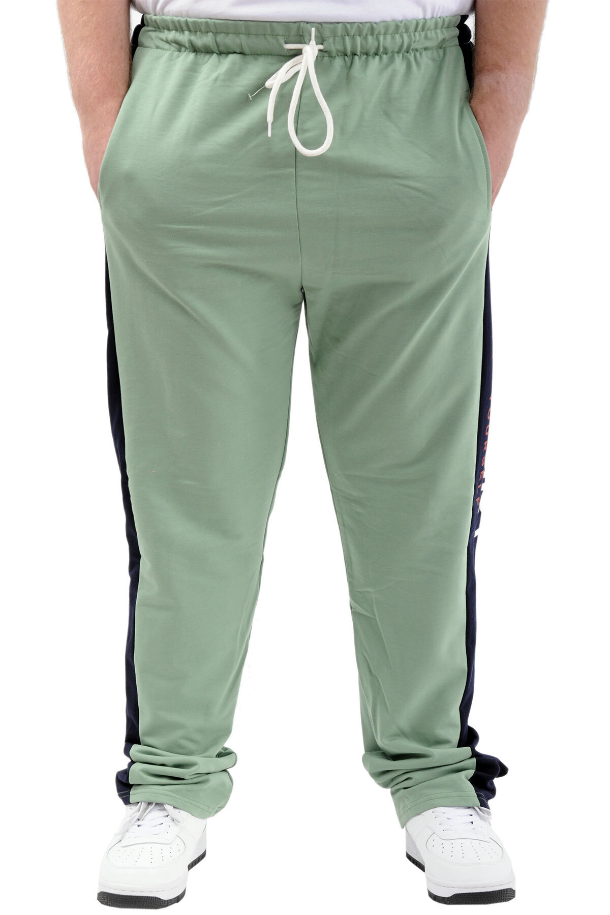 ModeXL Mode XL Büyük Beden Erkek Eşofman Altı Cepli Baskılı SPORT 24516 Çağla