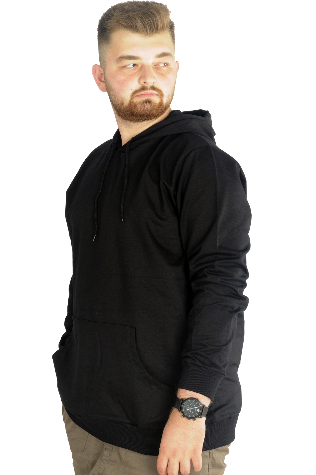 ModeXL Mode XL Büyük Beden Eşofman Üstü 2ip Basic 20569 Siyah görsel 2