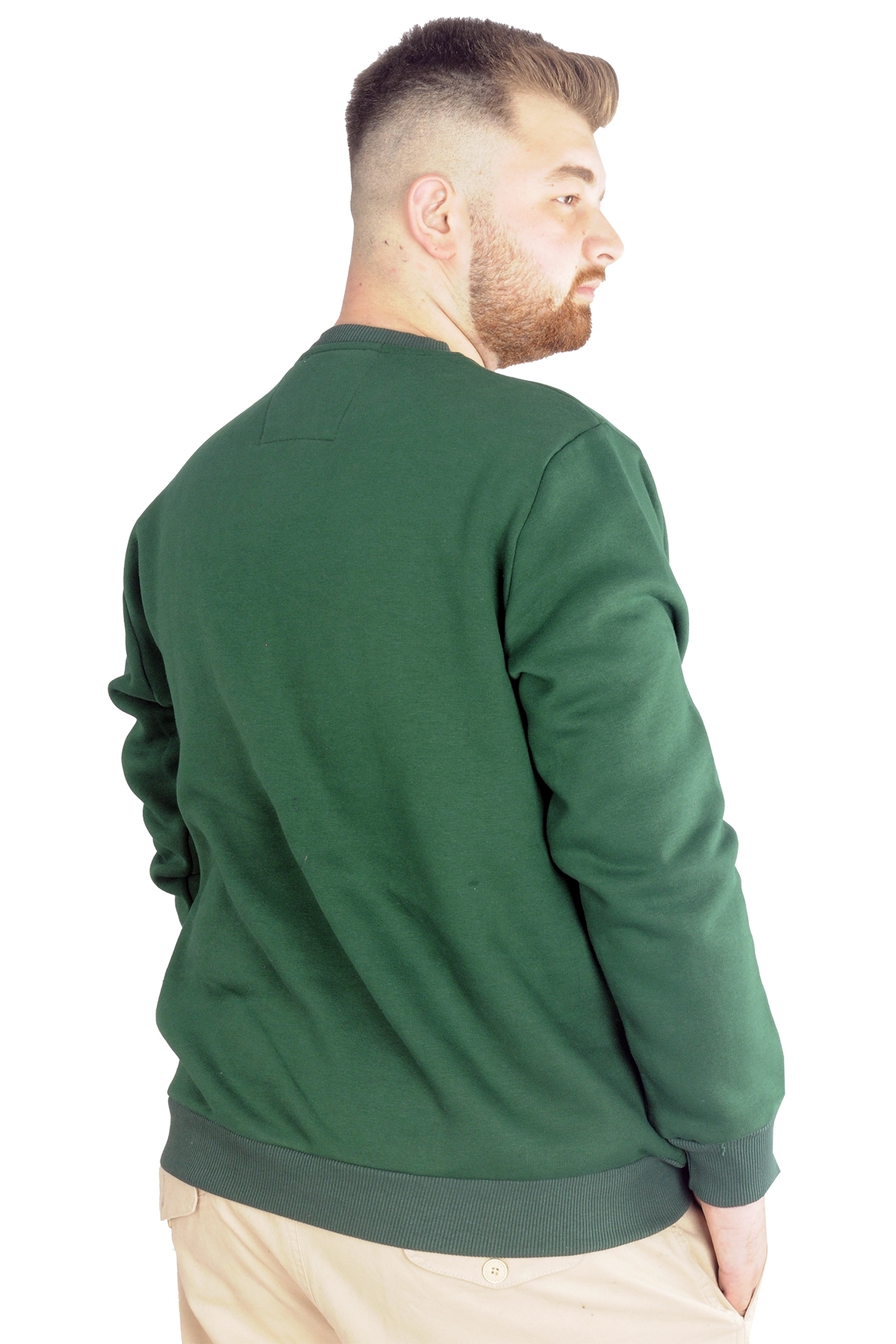 ModeXL Mode XL Büyük Beden Erkek Sweatshirt Basic 20131 Nefti görsel 3