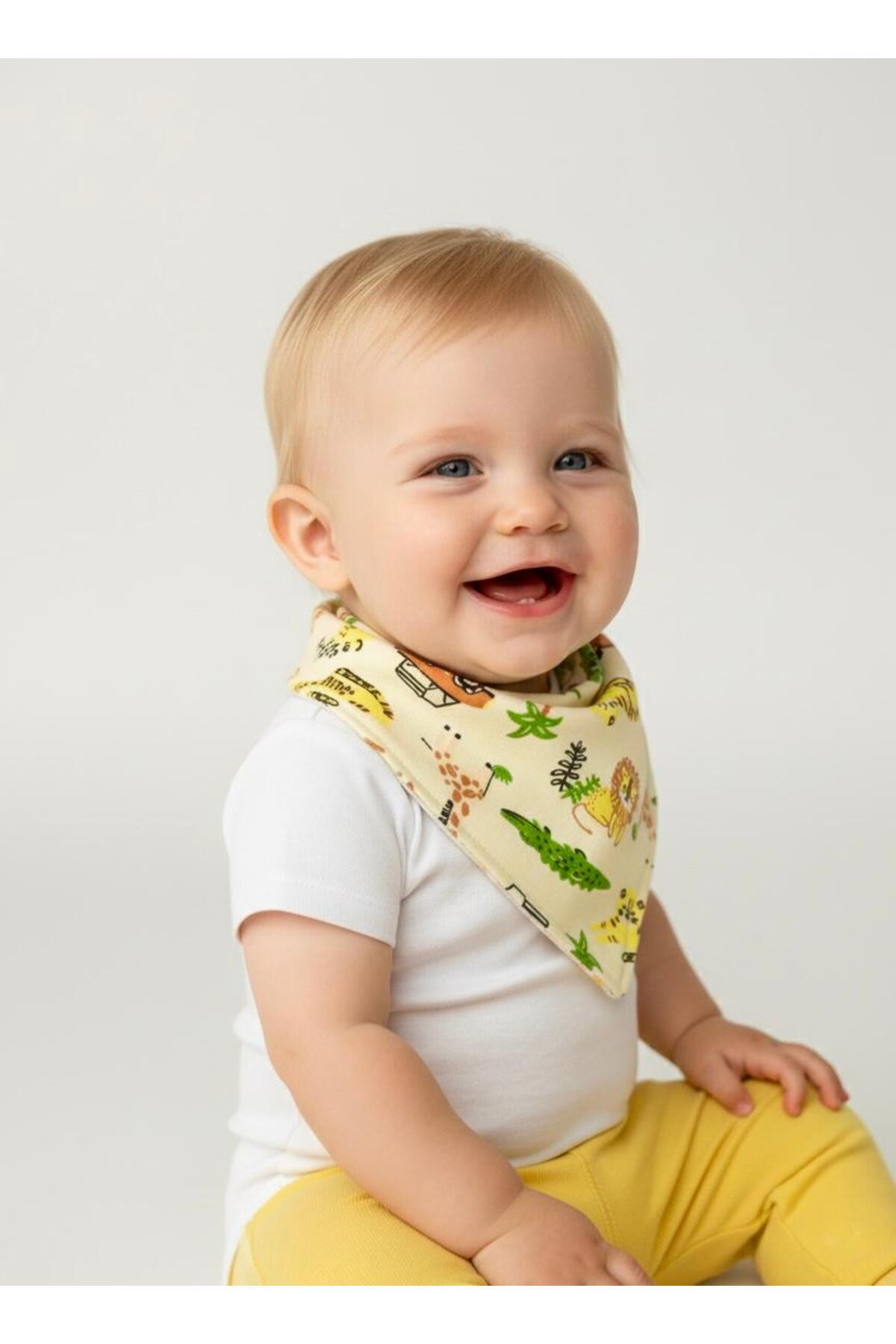 Lumos Trade Erkek Bebek Organik Kumaş Çift Katlı Desenli Fular Mama Önlüğü - Salya Önlüğü 4 Adet fotoğrafı 4 (önizleme)