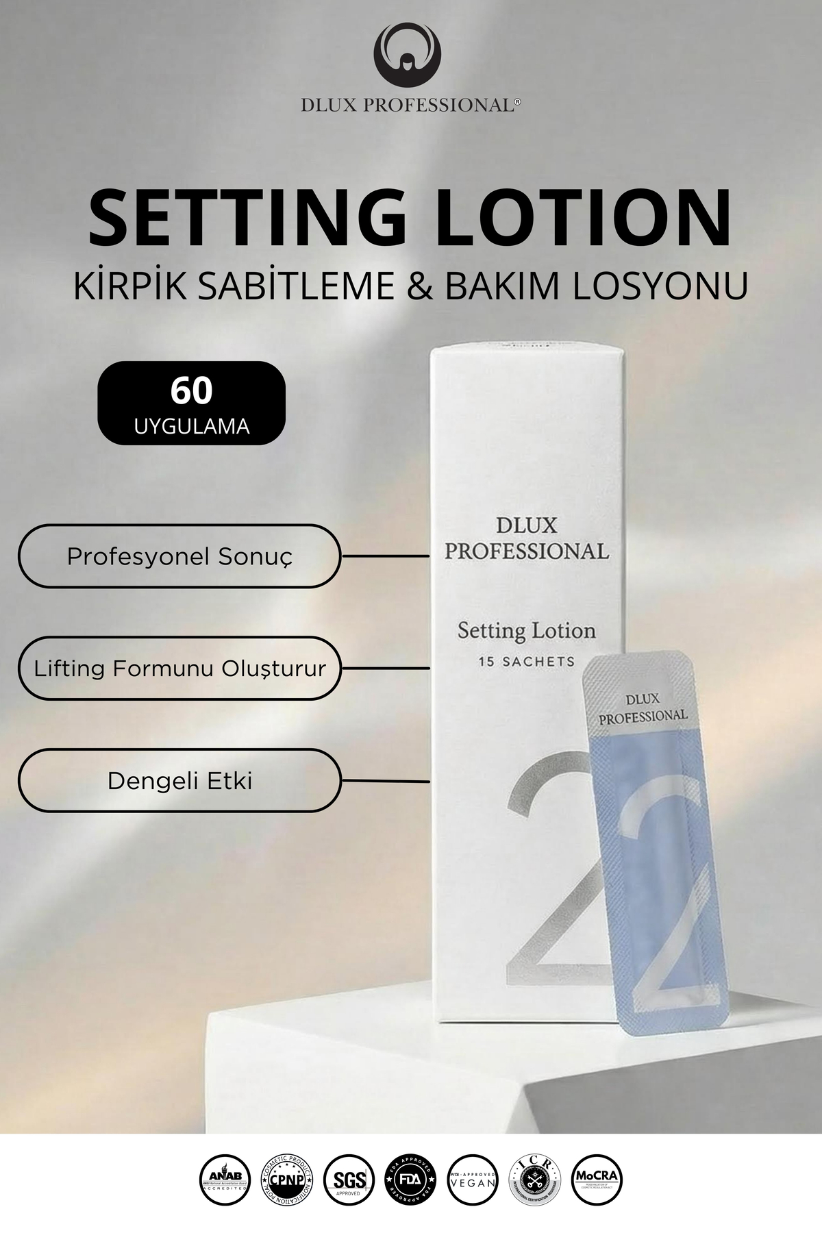 Dlux Pro Lifting Setting Lotion No.2 - Kirpik Sabitleme & Bakım Losyonu 15 Adet — DFPF15