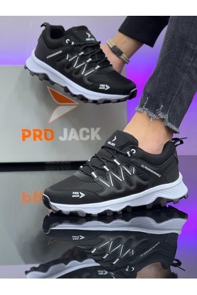 Projack Siyah Beyaz Erkek Ortopedik Günlük Spor Ayakkabı